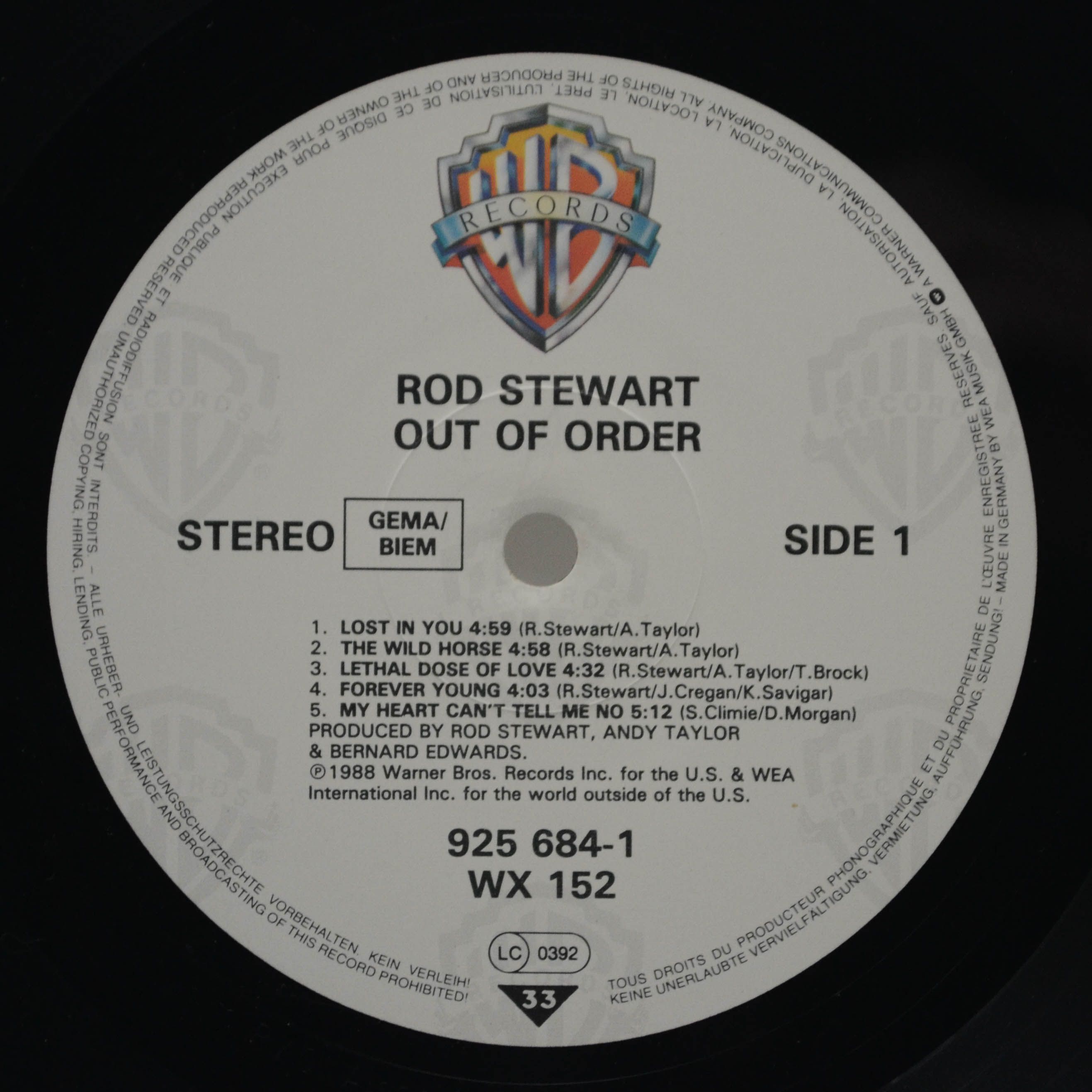Rod Stewart — Out Of Order, 1988