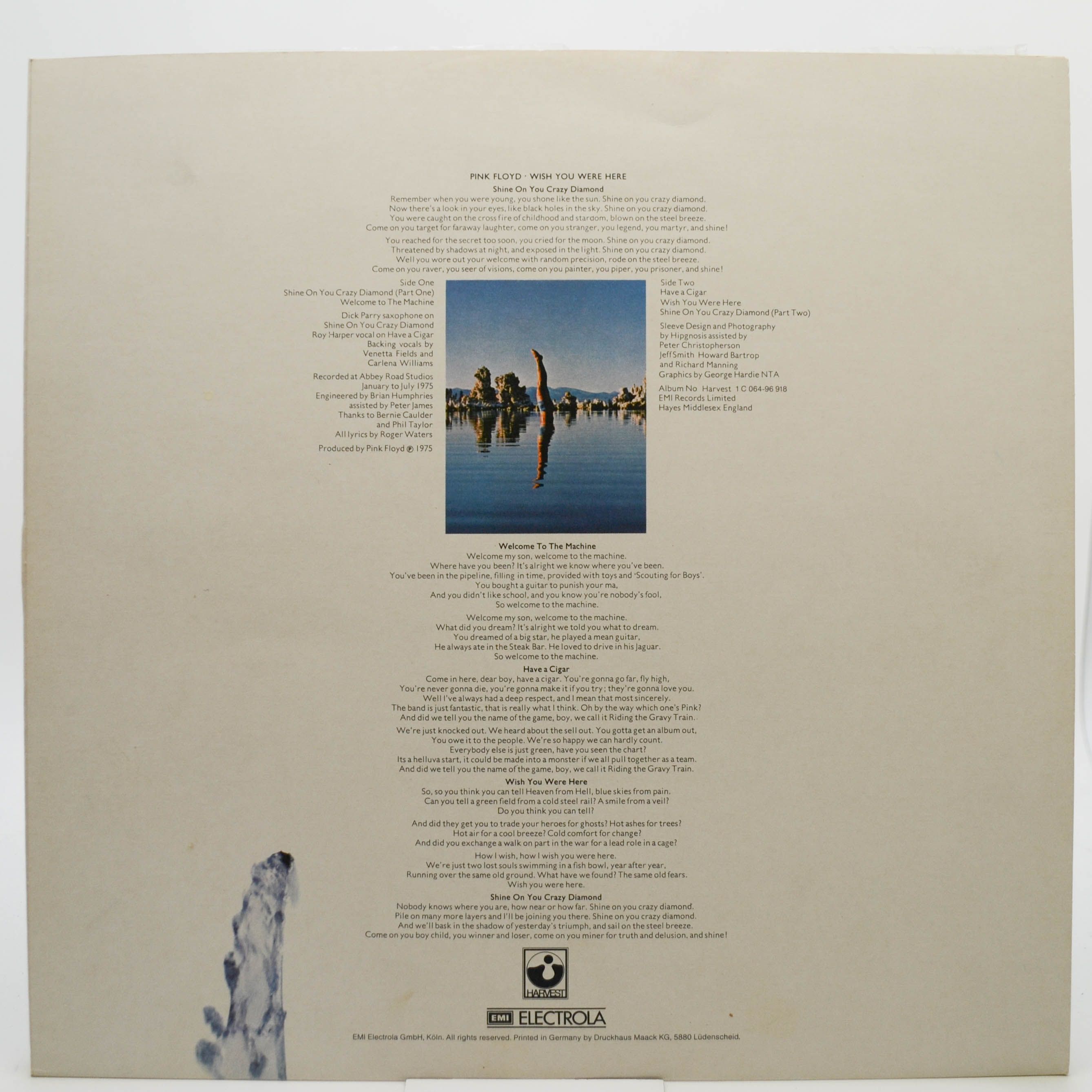 Виниловая пластинка Pink Floyd — Wish You Were Here, 1975