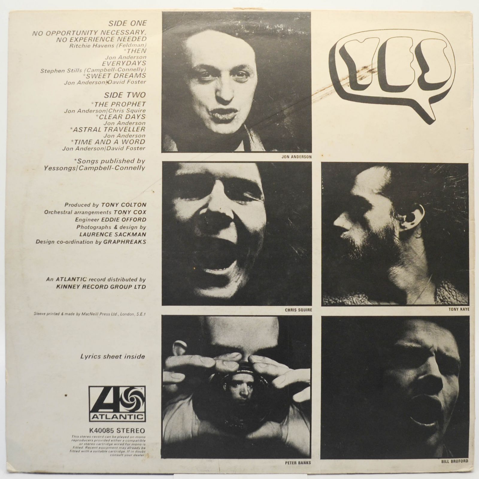 Виниловая пластинка Yes — Time And A Word (UK), 1970