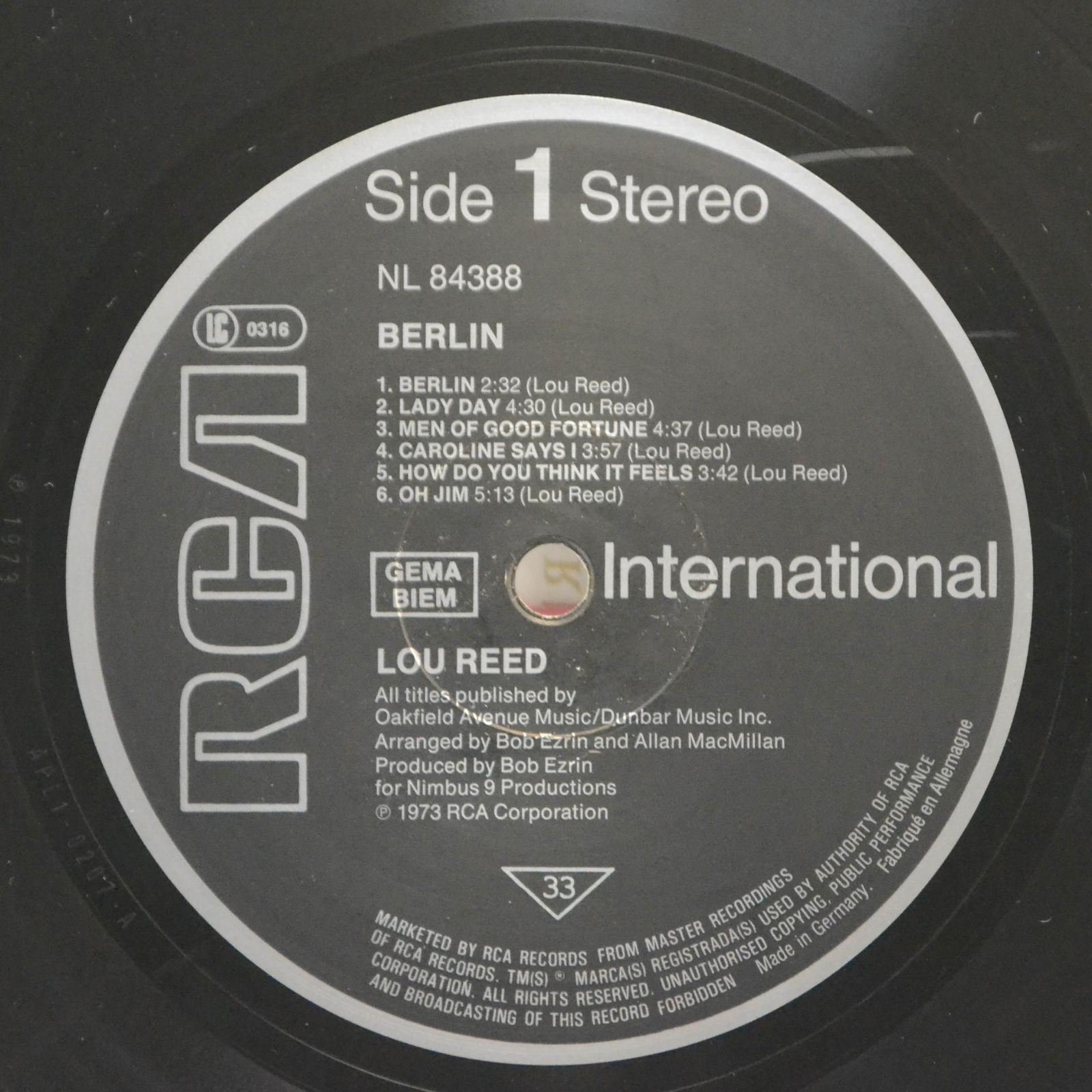 Виниловая пластинка Lou Reed — Berlin, 1973