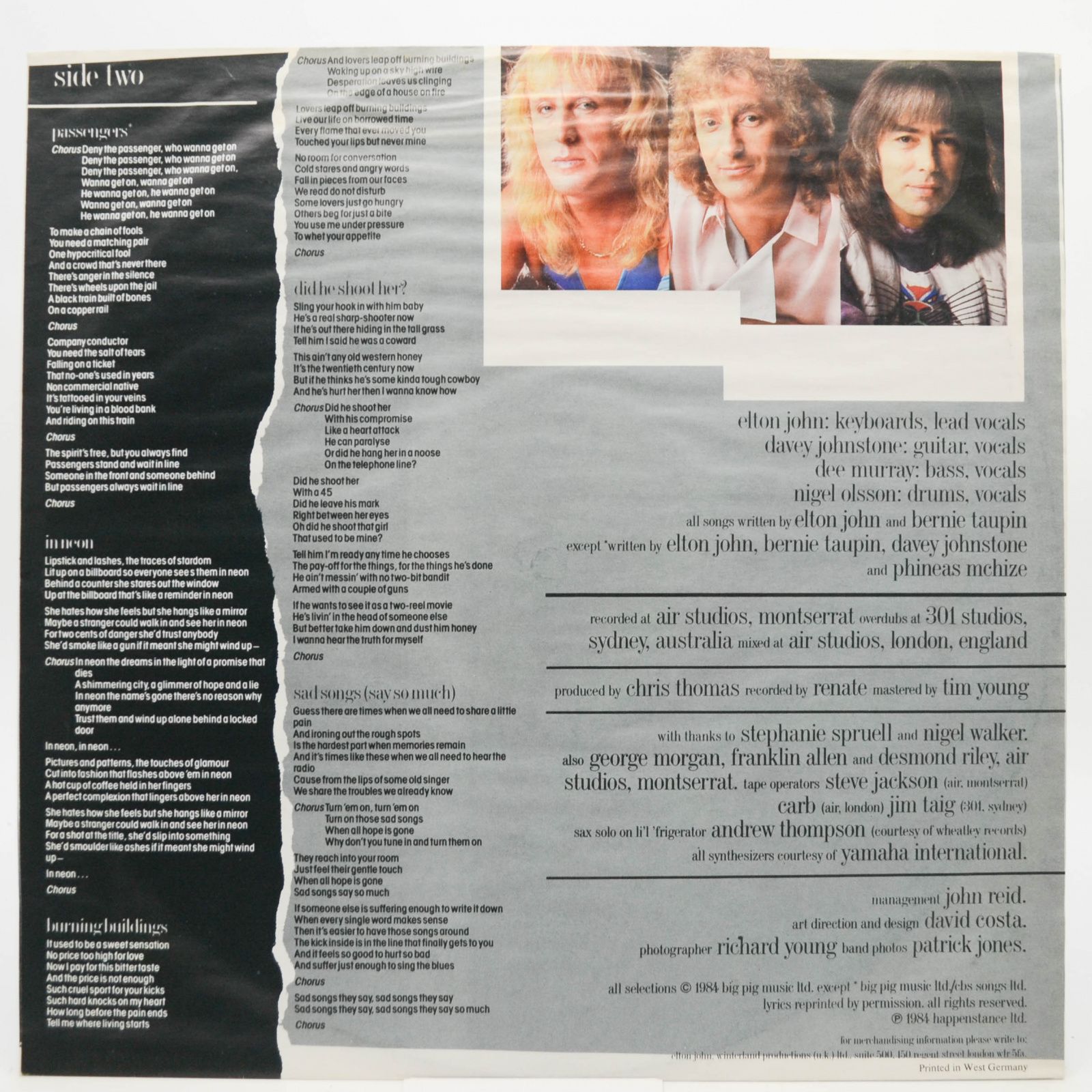 Elton John — Breaking Hearts, 1984