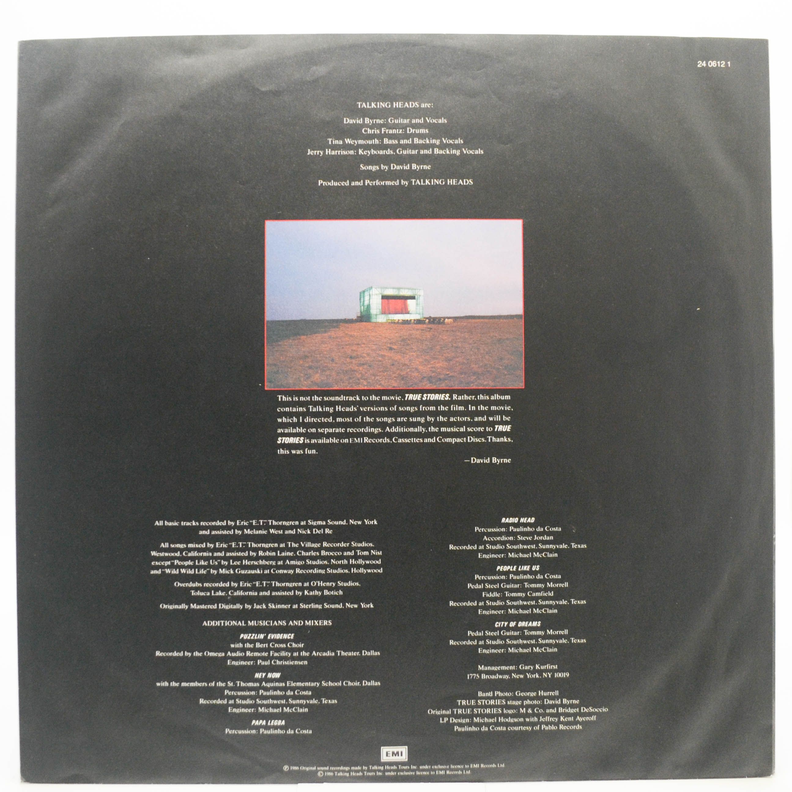 Виниловая пластинка Talking Heads — True Stories, 1986