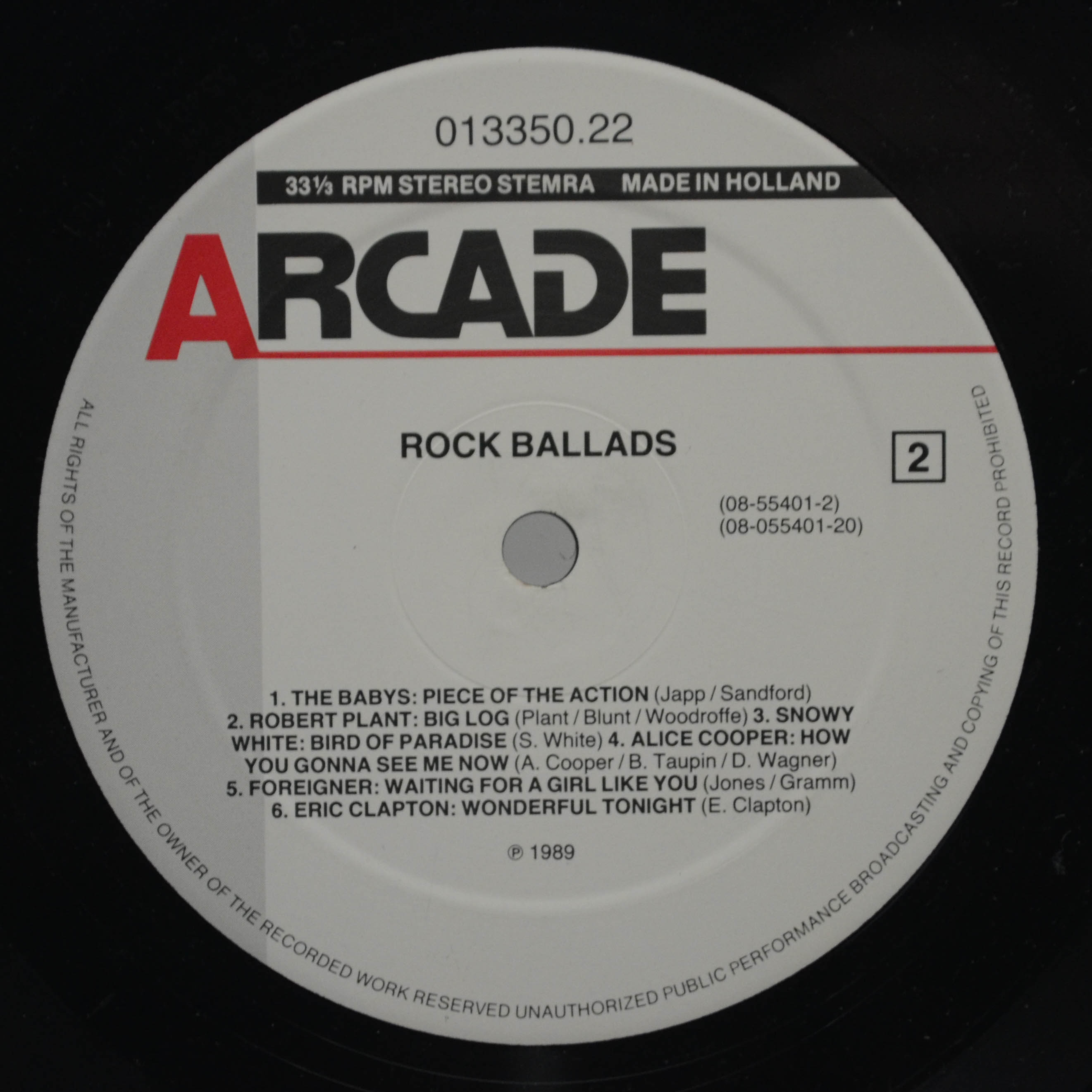Various — Rock Ballads (2LP), 1989