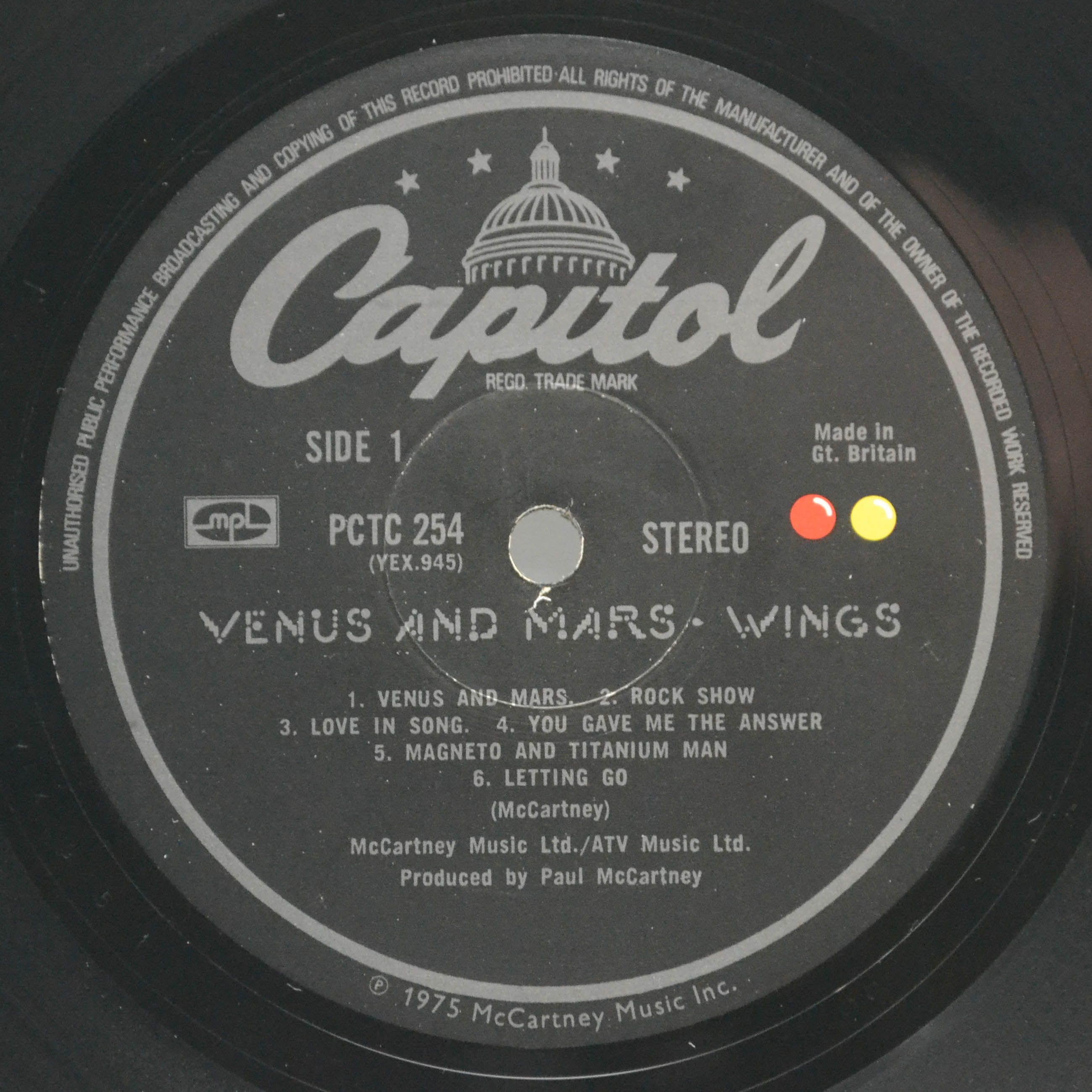 Wings — Venus And Mars (1-st, UK), 1975