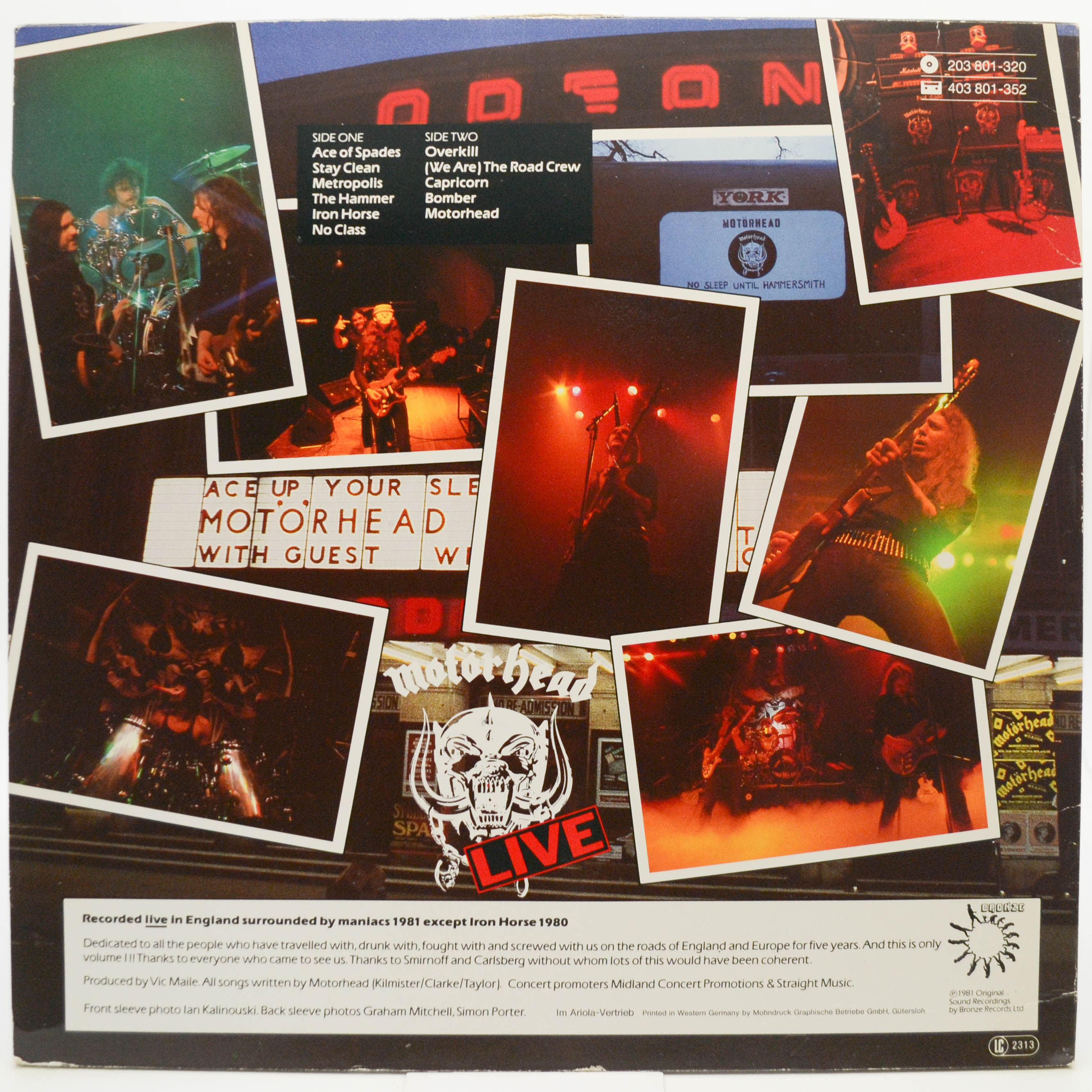 Motörhead — No Sleep 'til Hammersmith, 1981