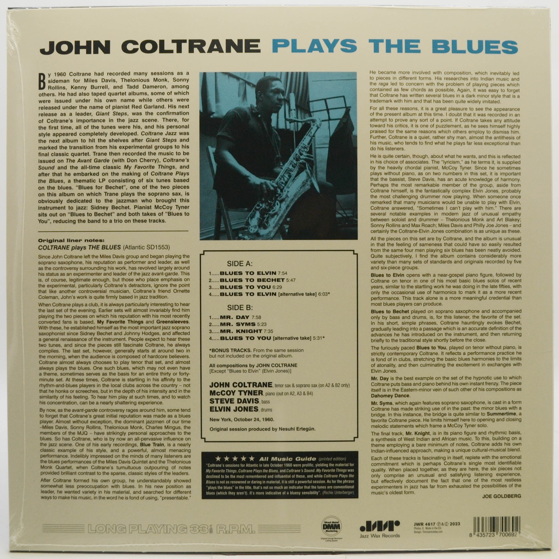 Виниловая пластинка John Coltrane — Coltrane Plays The Blues, 1962