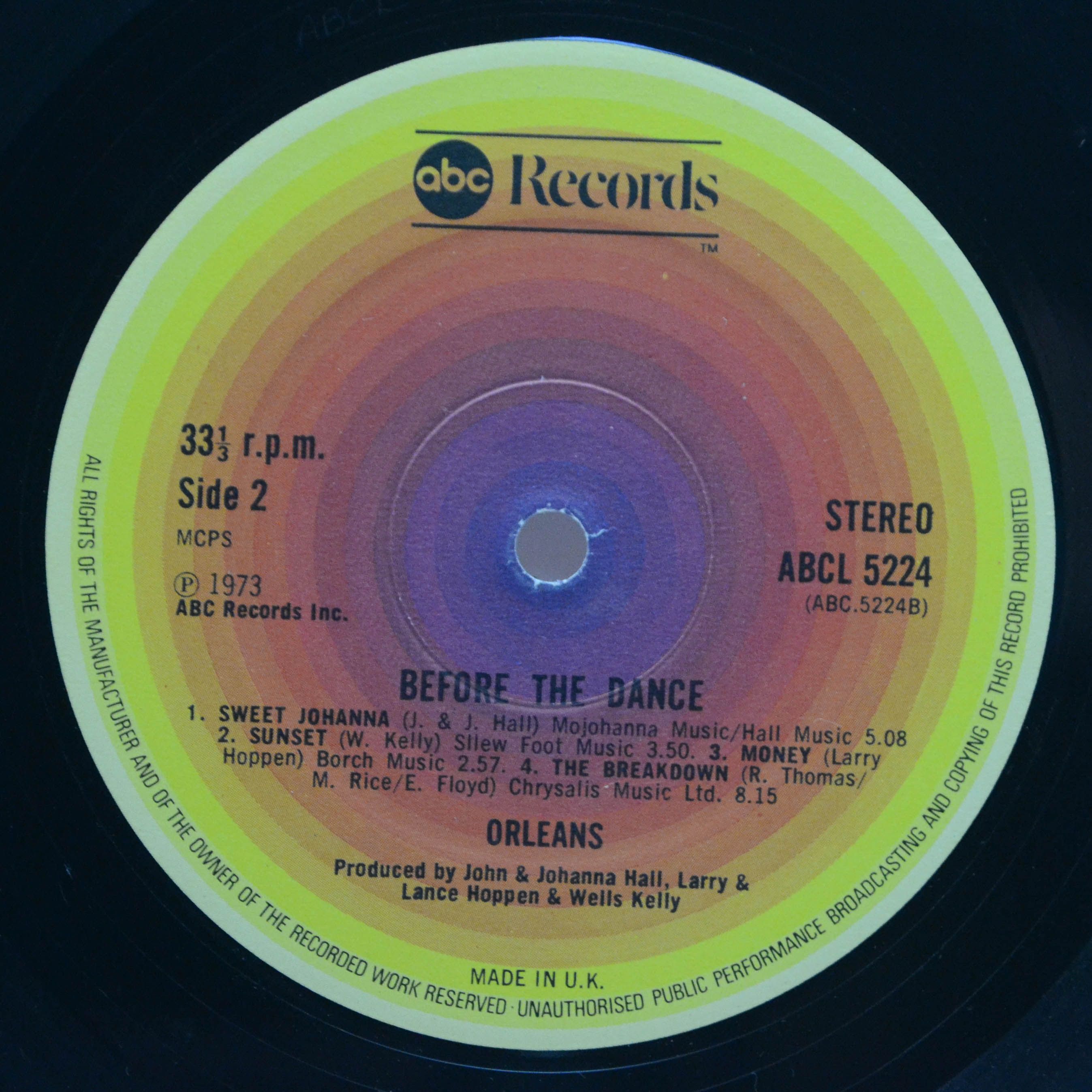 Виниловая пластинка Orleans — Before The Dance (UK), 1977