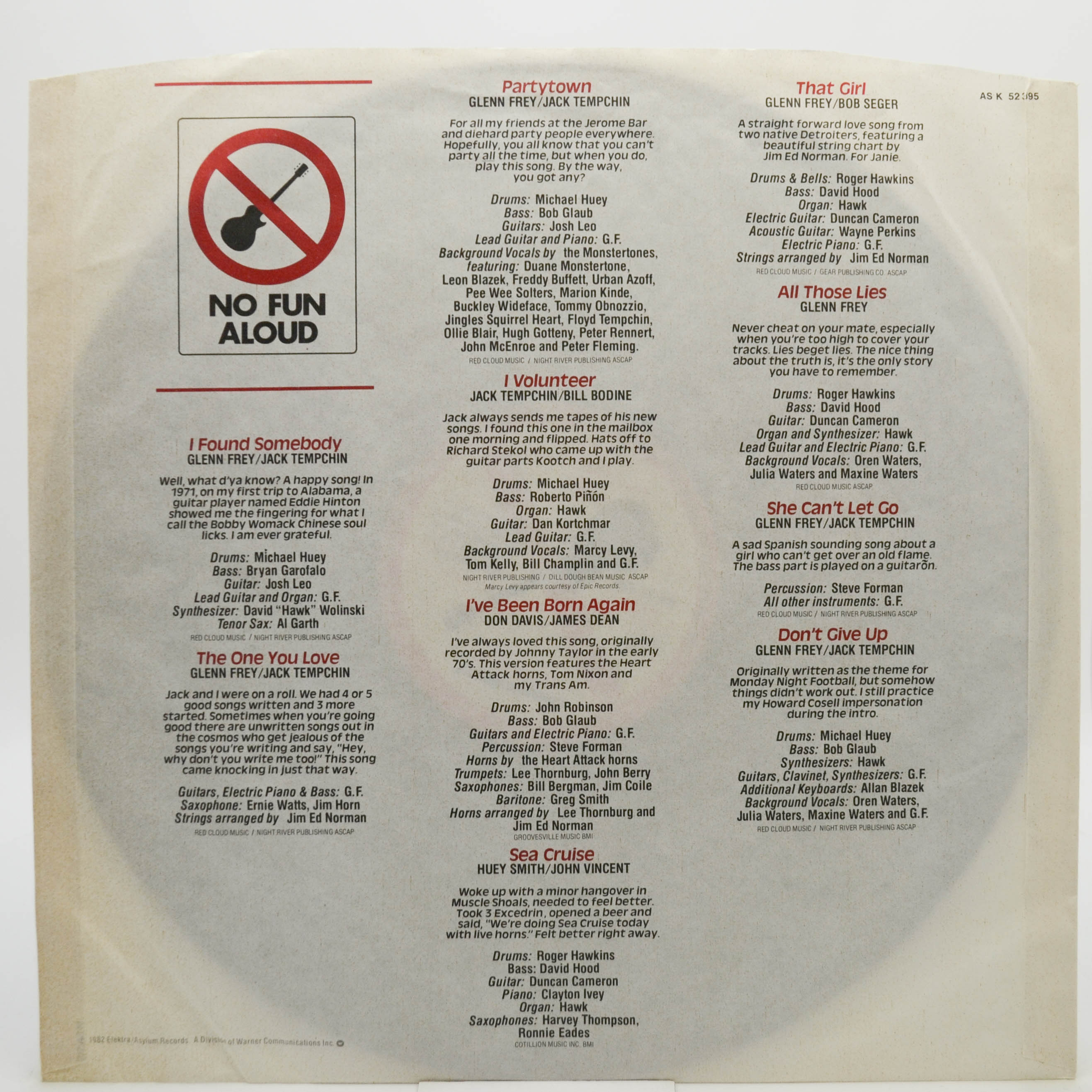 Glenn Frey — No Fun Aloud, 1982