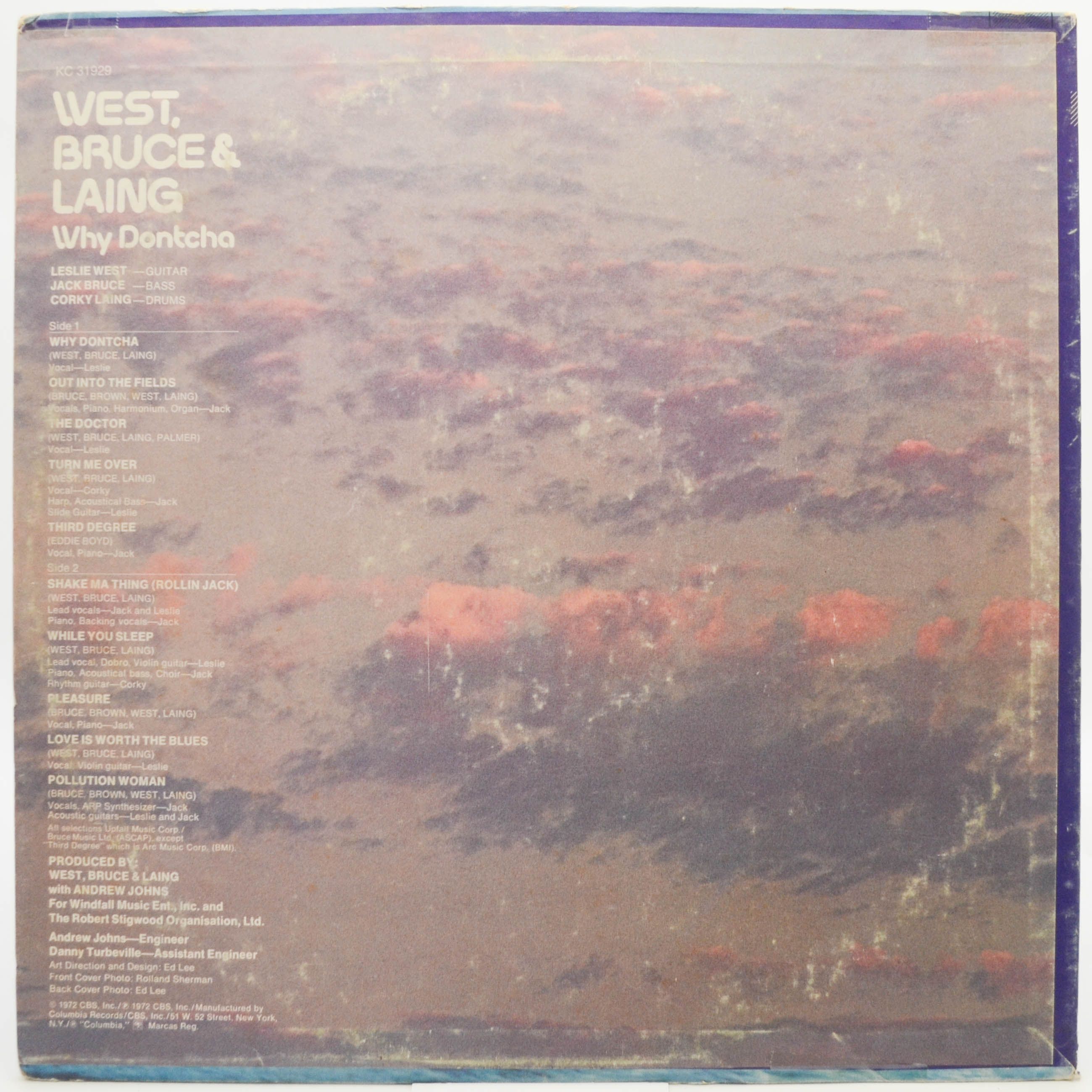 Виниловая пластинка West, Bruce & Laing — Why Dontcha (USA), 1972