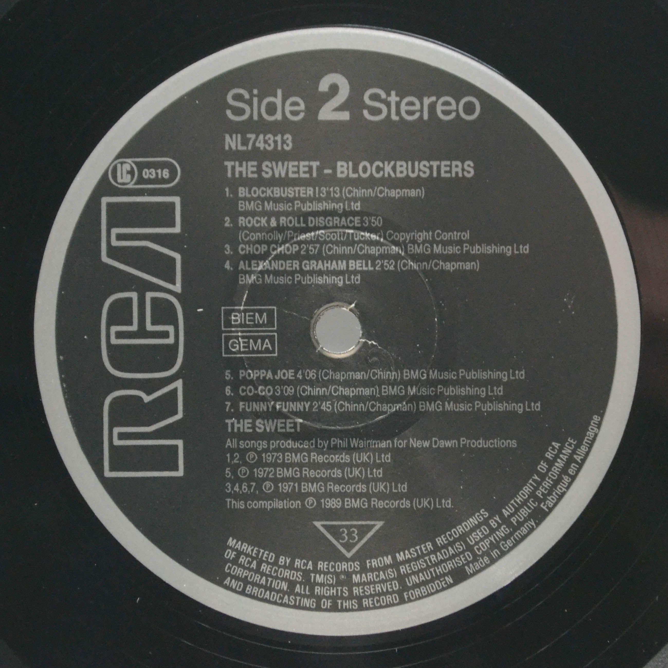 Sweet — Blockbusters, 1989