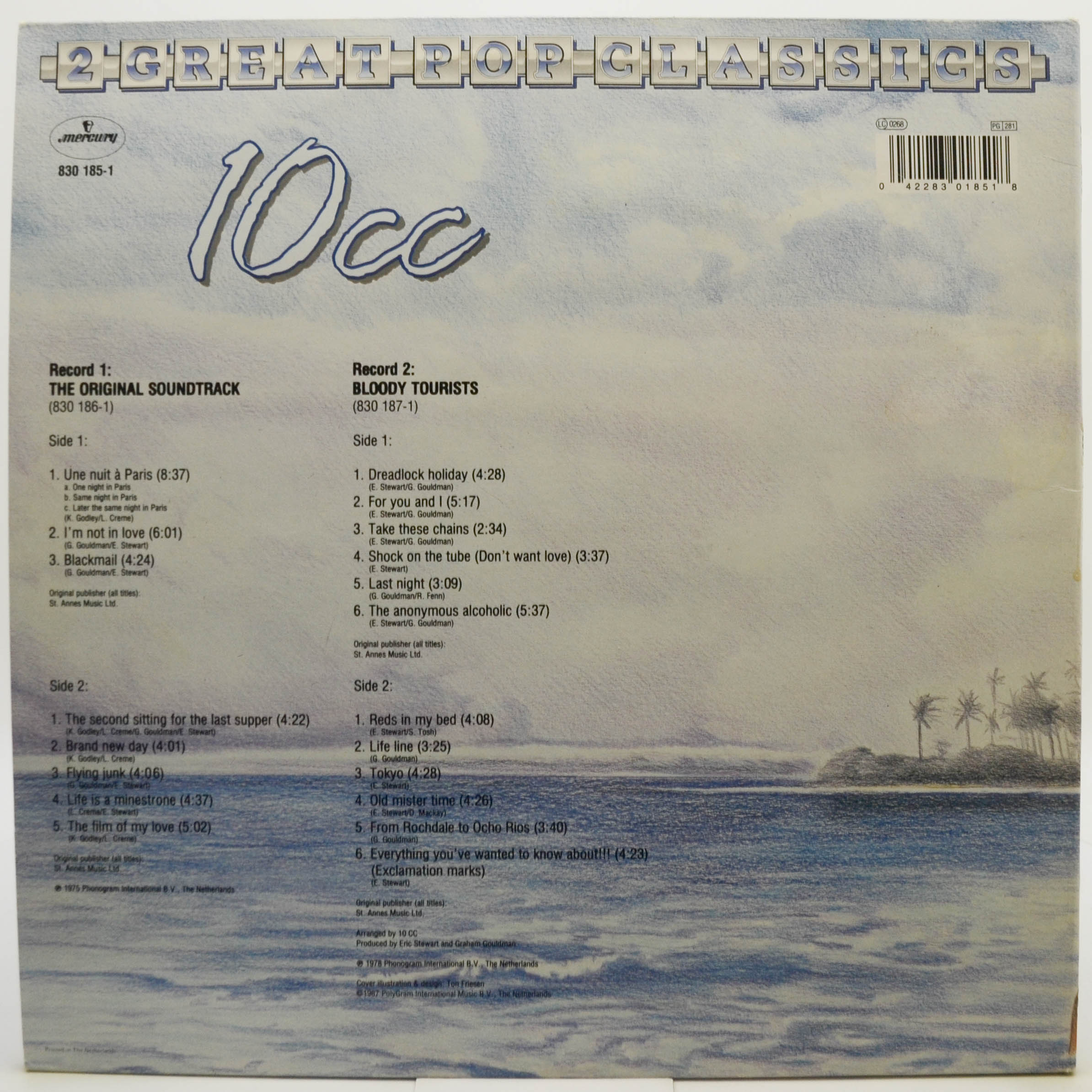Виниловая пластинка 10cc — 2 Great Pop Classics (2LP), 1987