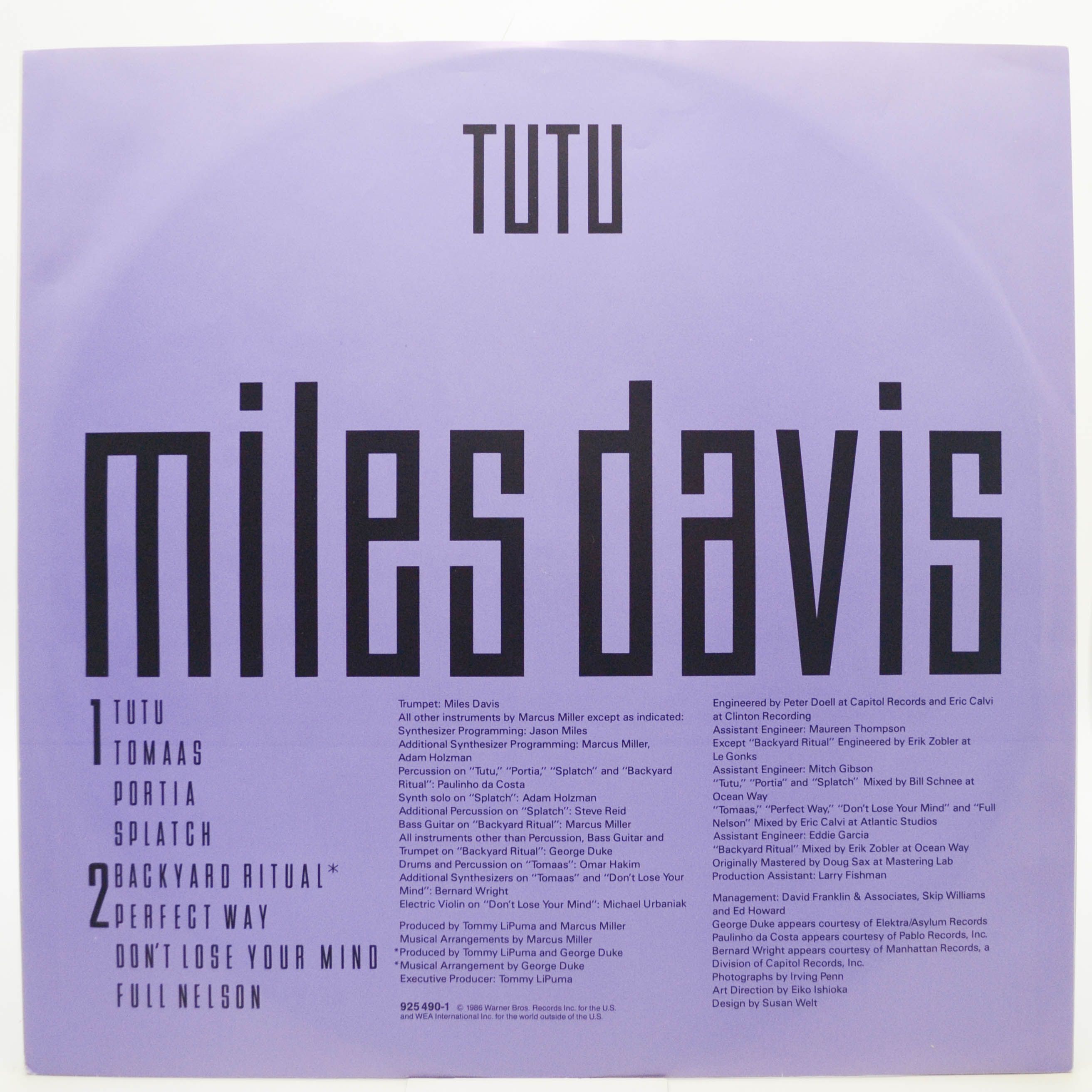 Виниловая пластинка Miles Davis — Tutu, 1986