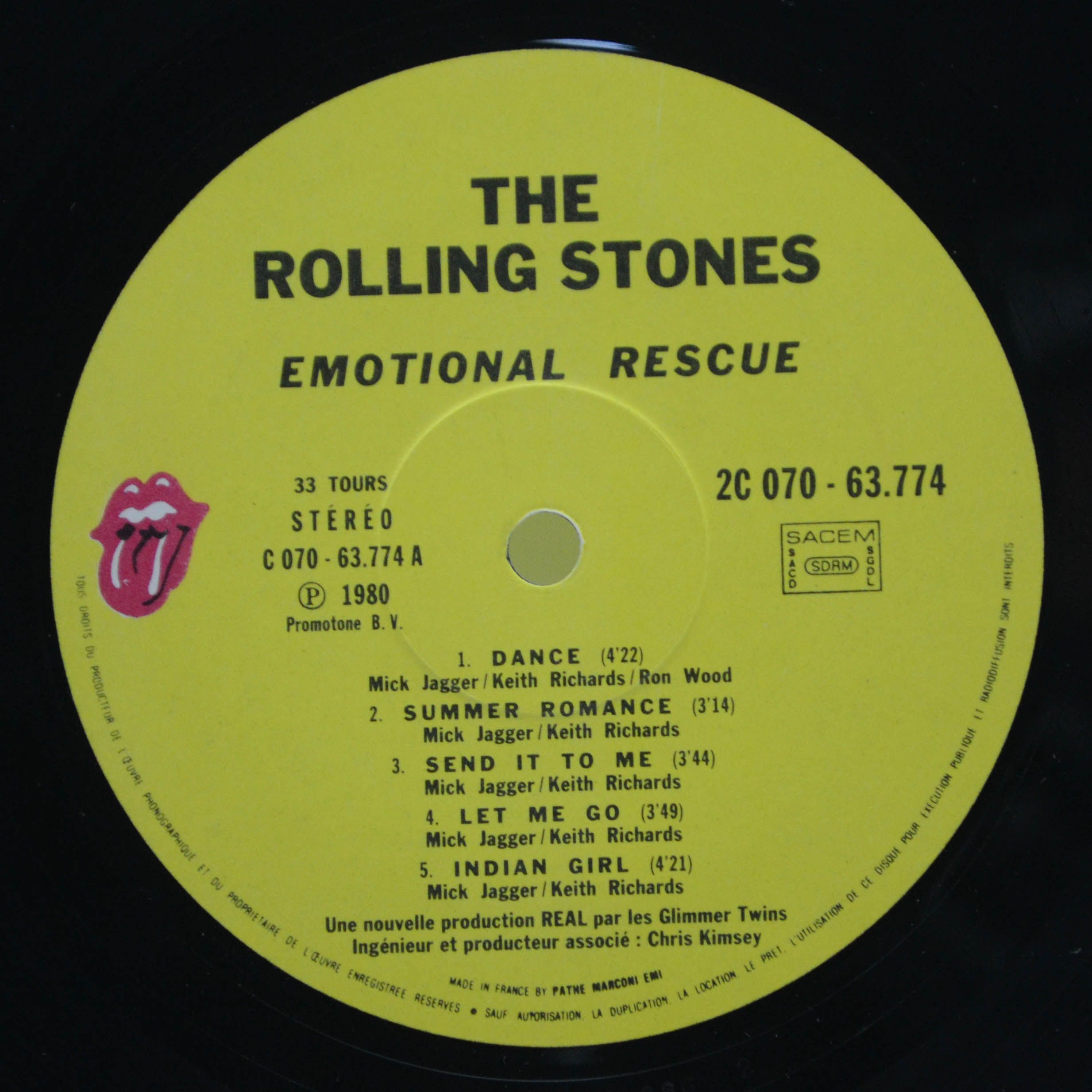 Rolling Stones — Emotional Rescue (poster), 1980