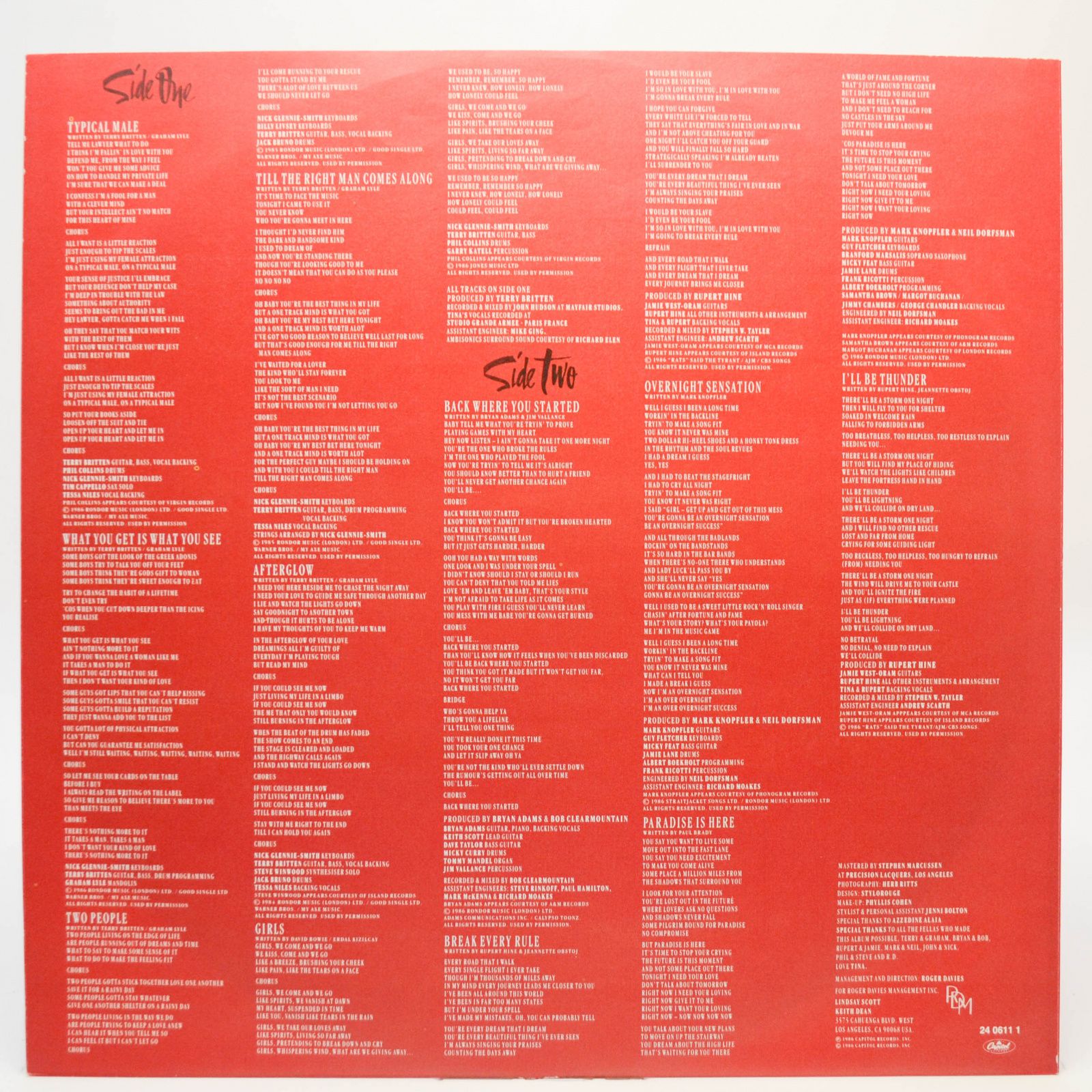 Tina Turner — Break Every Rule, 1986