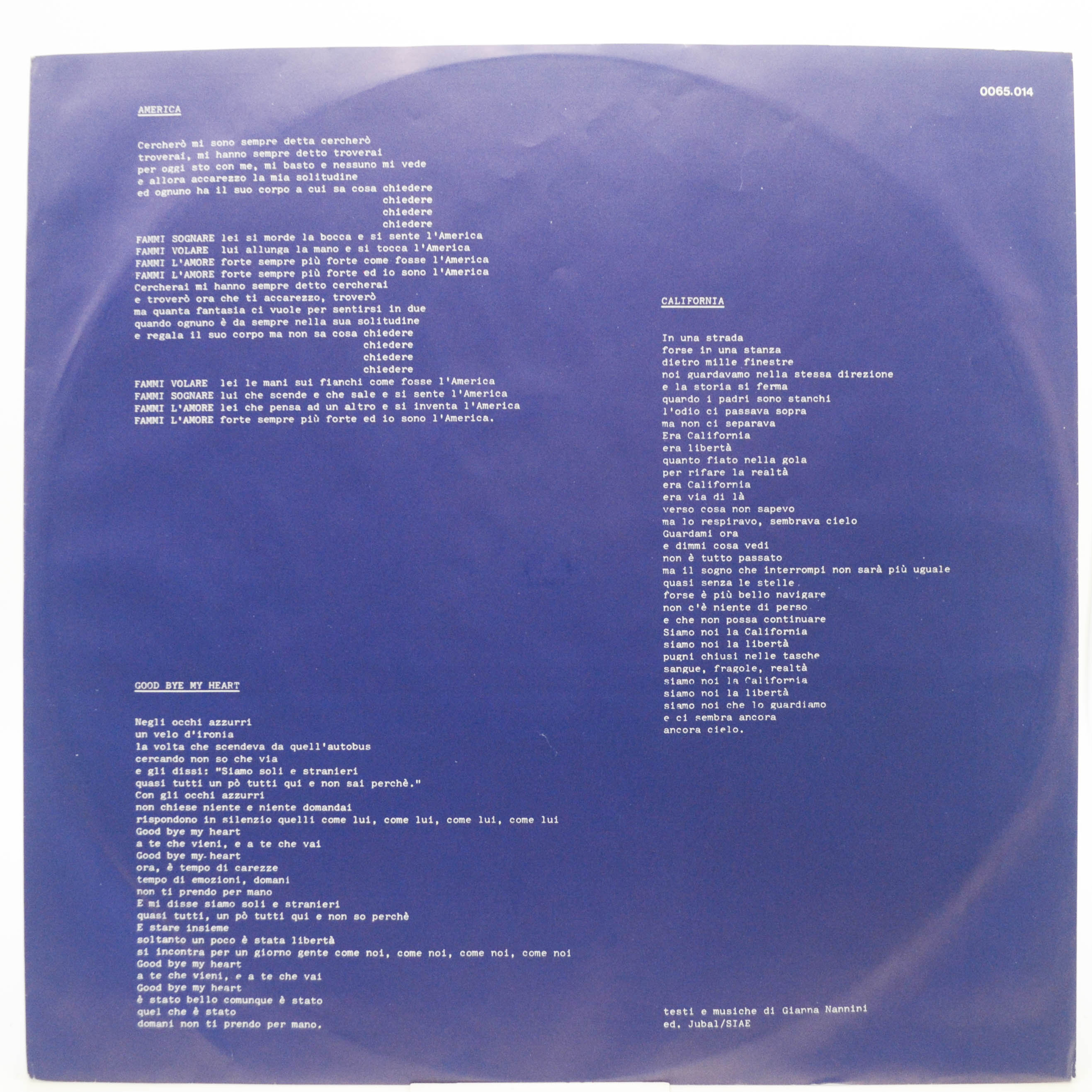 Gianna Nannini — California, 1979