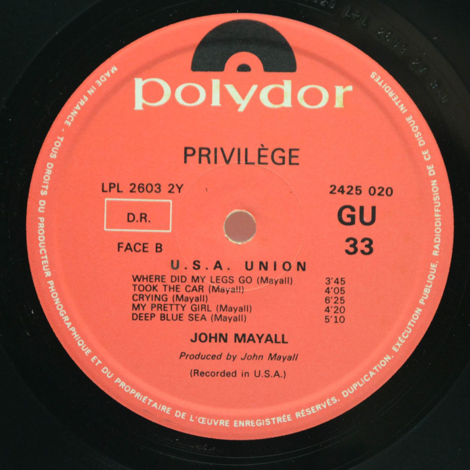 John Mayall — USA Union, 1970