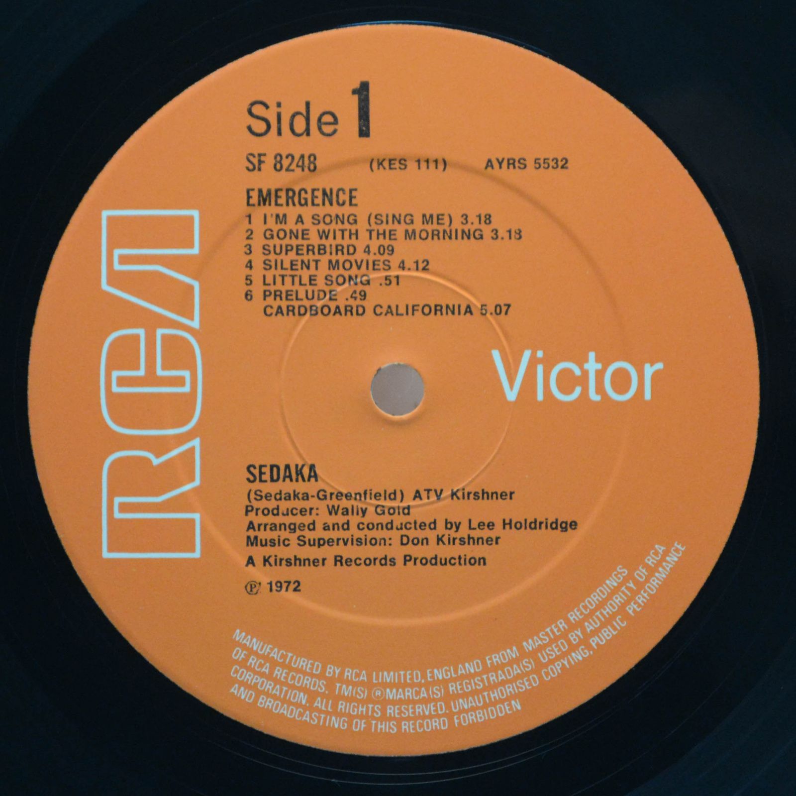 Виниловая пластинка Sedaka — Emergence, 1972