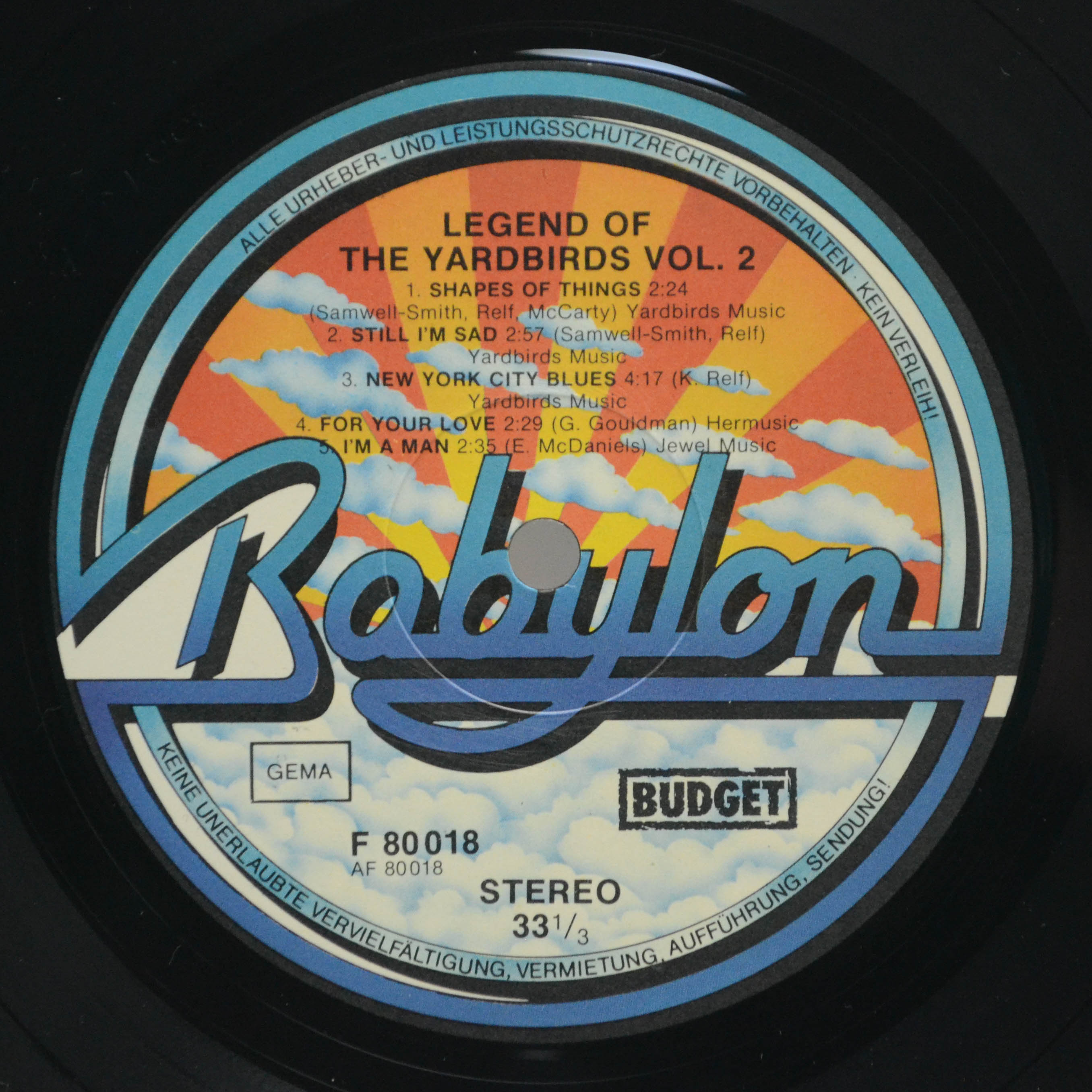 Виниловая пластинка Yardbirds — Legend Of The Yardbirds Vol. 2, 1976