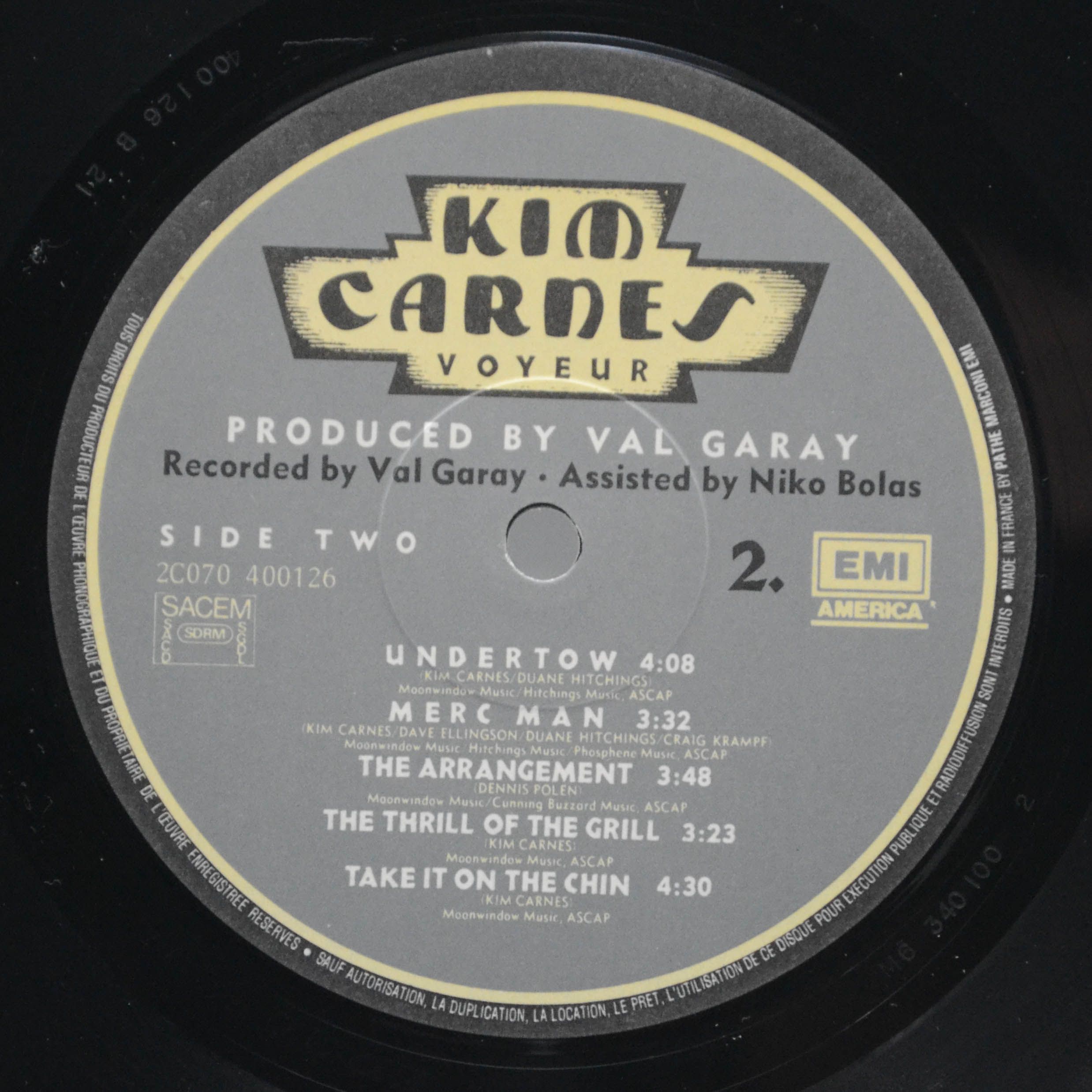 Виниловая пластинка Kim Carnes — Voyeur, 1982