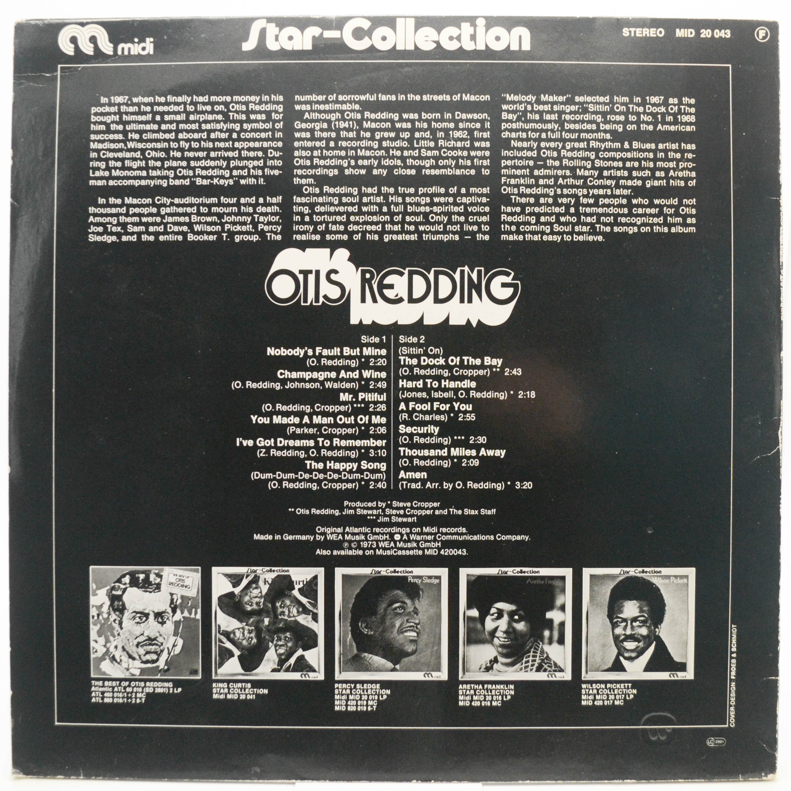 Виниловая пластинка Otis Redding — Star-Collection, 1973