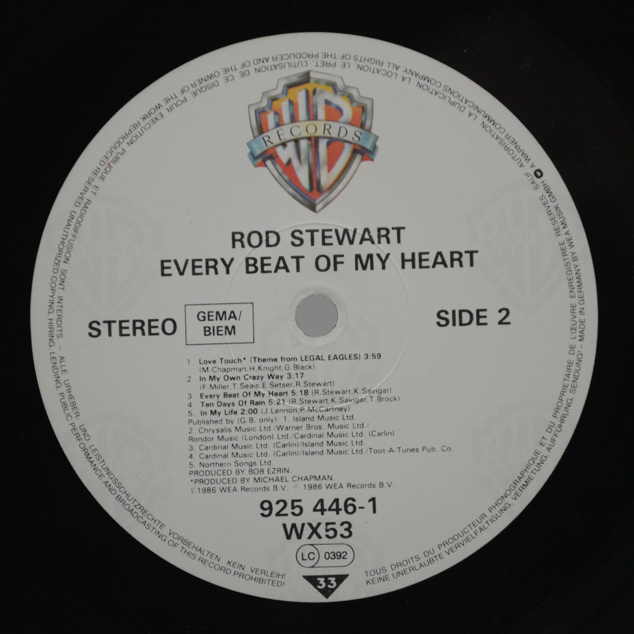 Rod Stewart — Every Beat Of My Heart, 1986