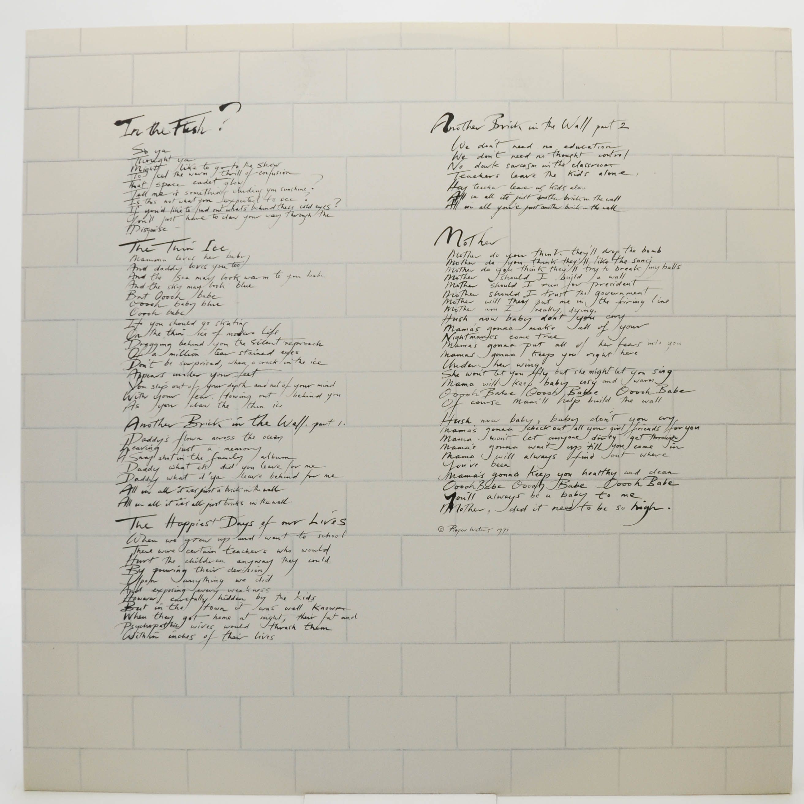Виниловая пластинка Pink Floyd — The Wall (2LP), 1979