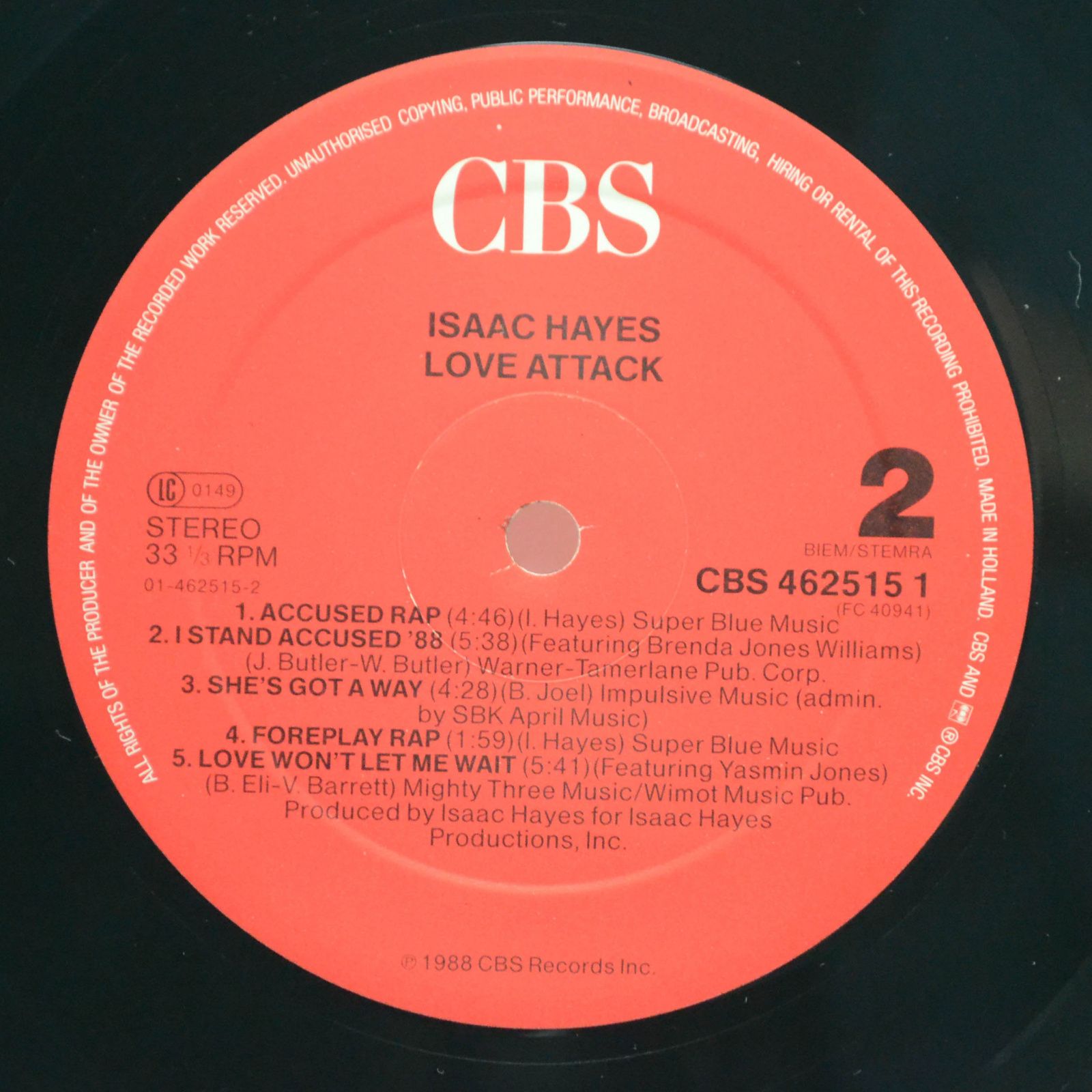 Isaac Hayes — Love Attack, 1988