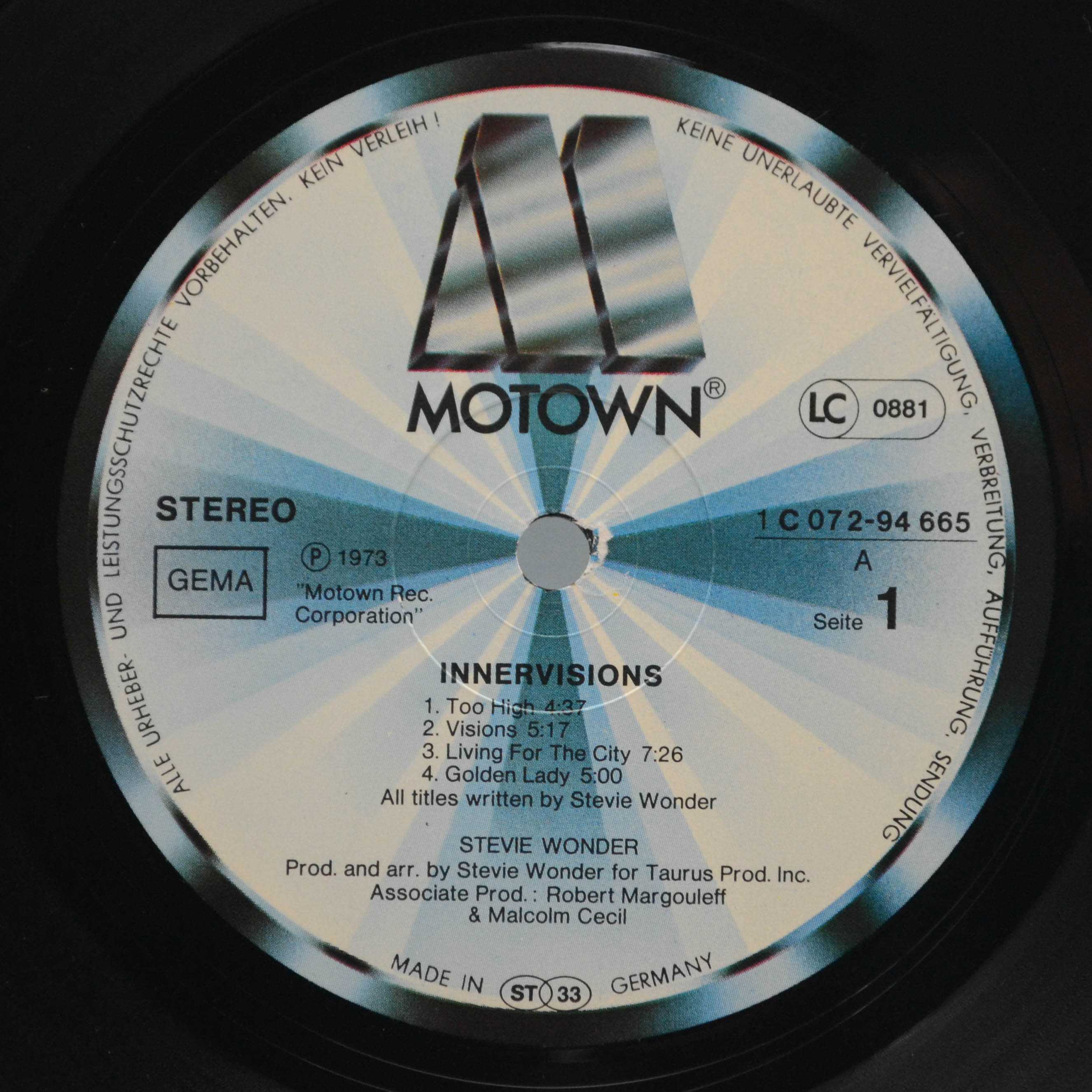 Виниловая пластинка Stevie Wonder — Innervisions, 1973