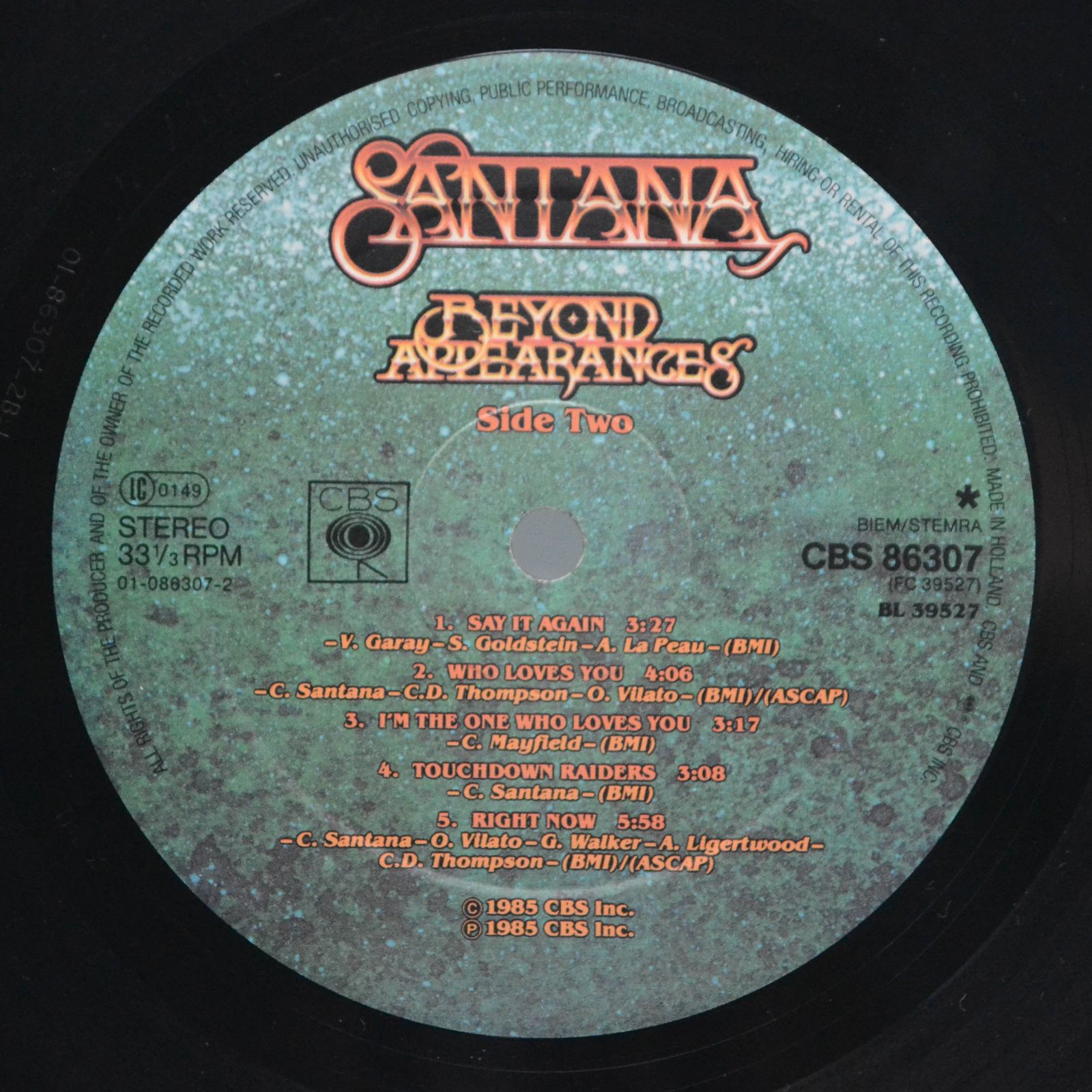 Santana — Beyond Appearances, 1985