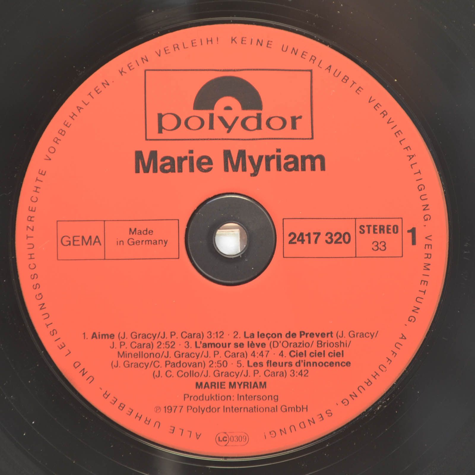 Виниловая пластинка Marie Myriam — Marie Myriam, 1977