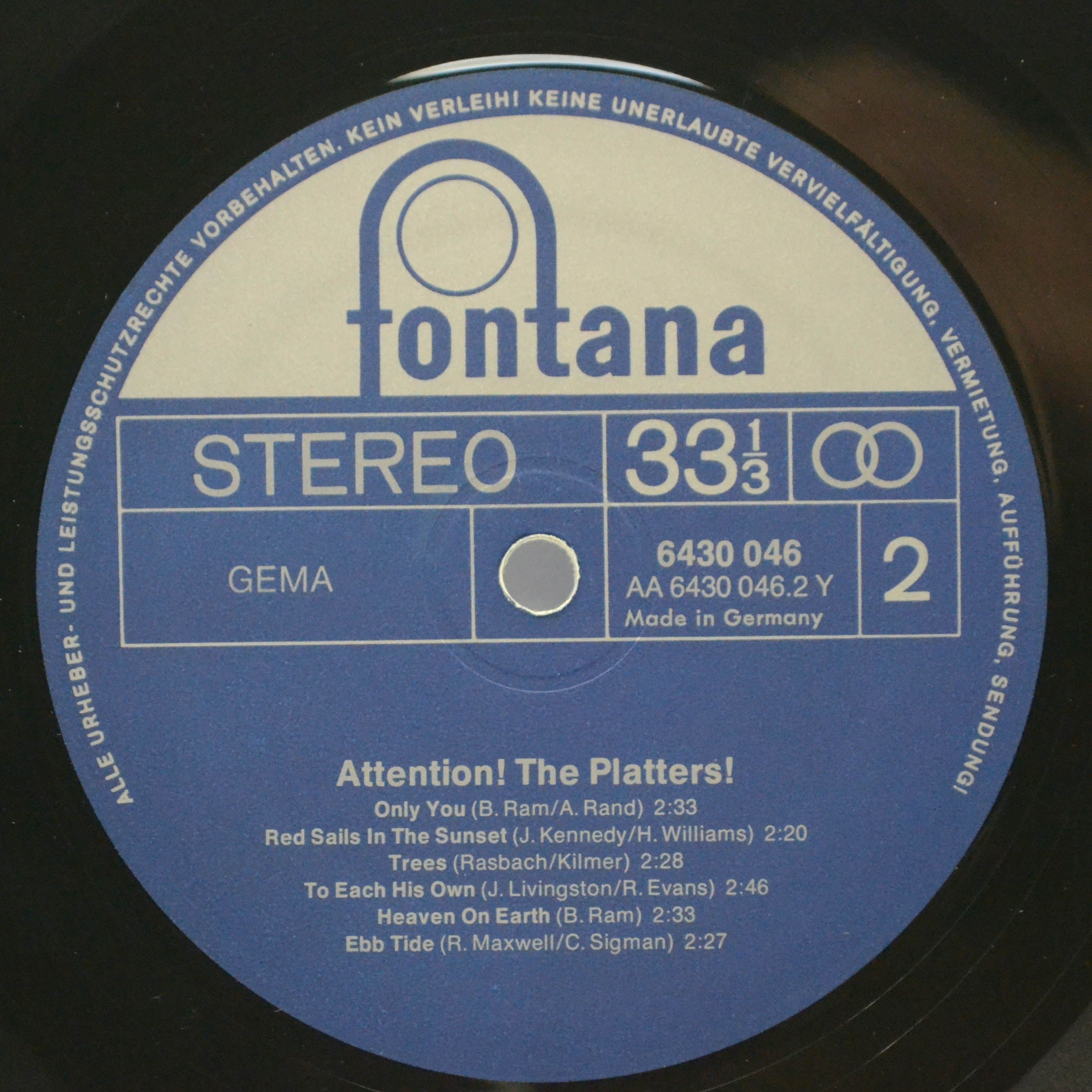 Виниловая пластинка The Platters — Attention!, 1973