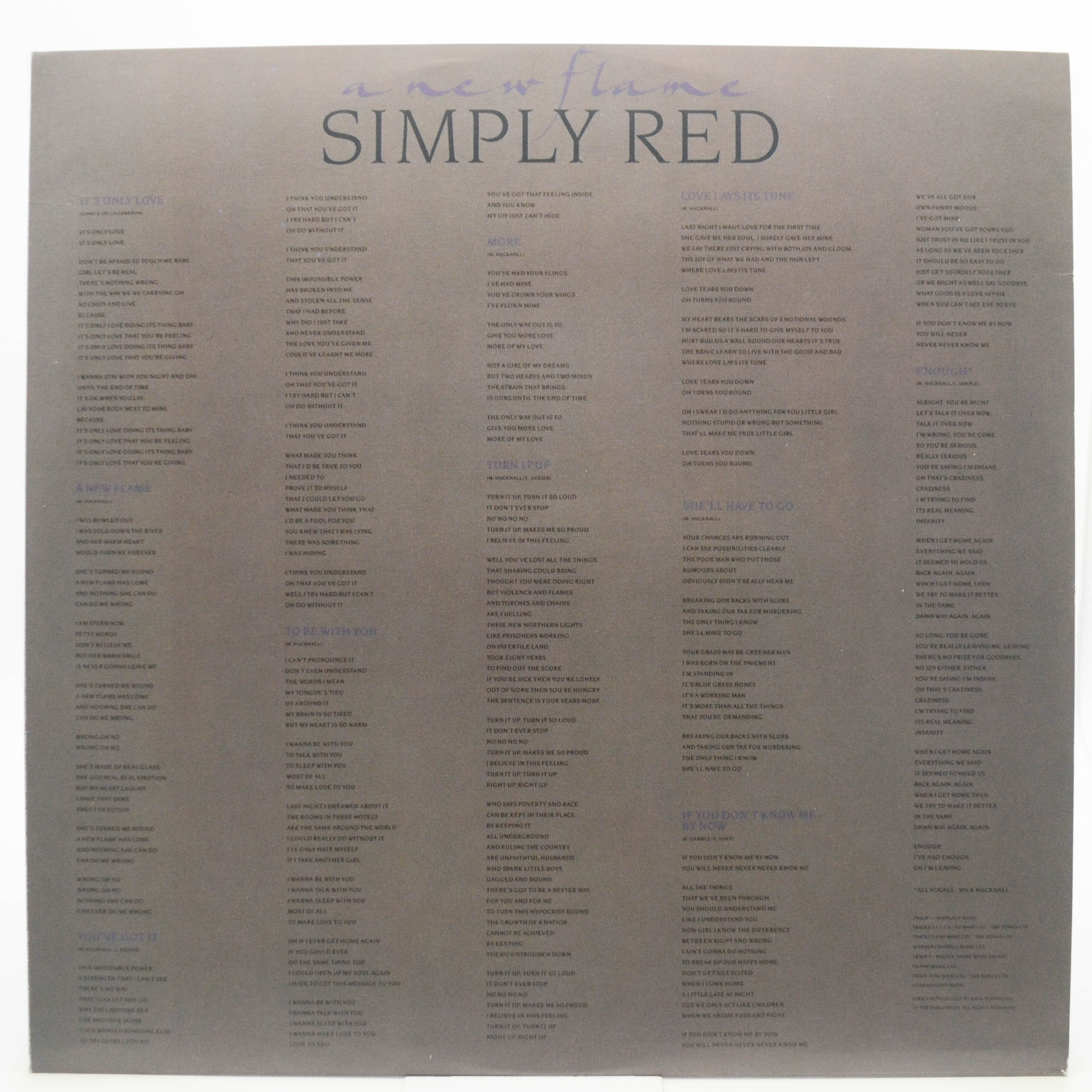 Виниловая пластинка Simply Red — A New Flame, 1989