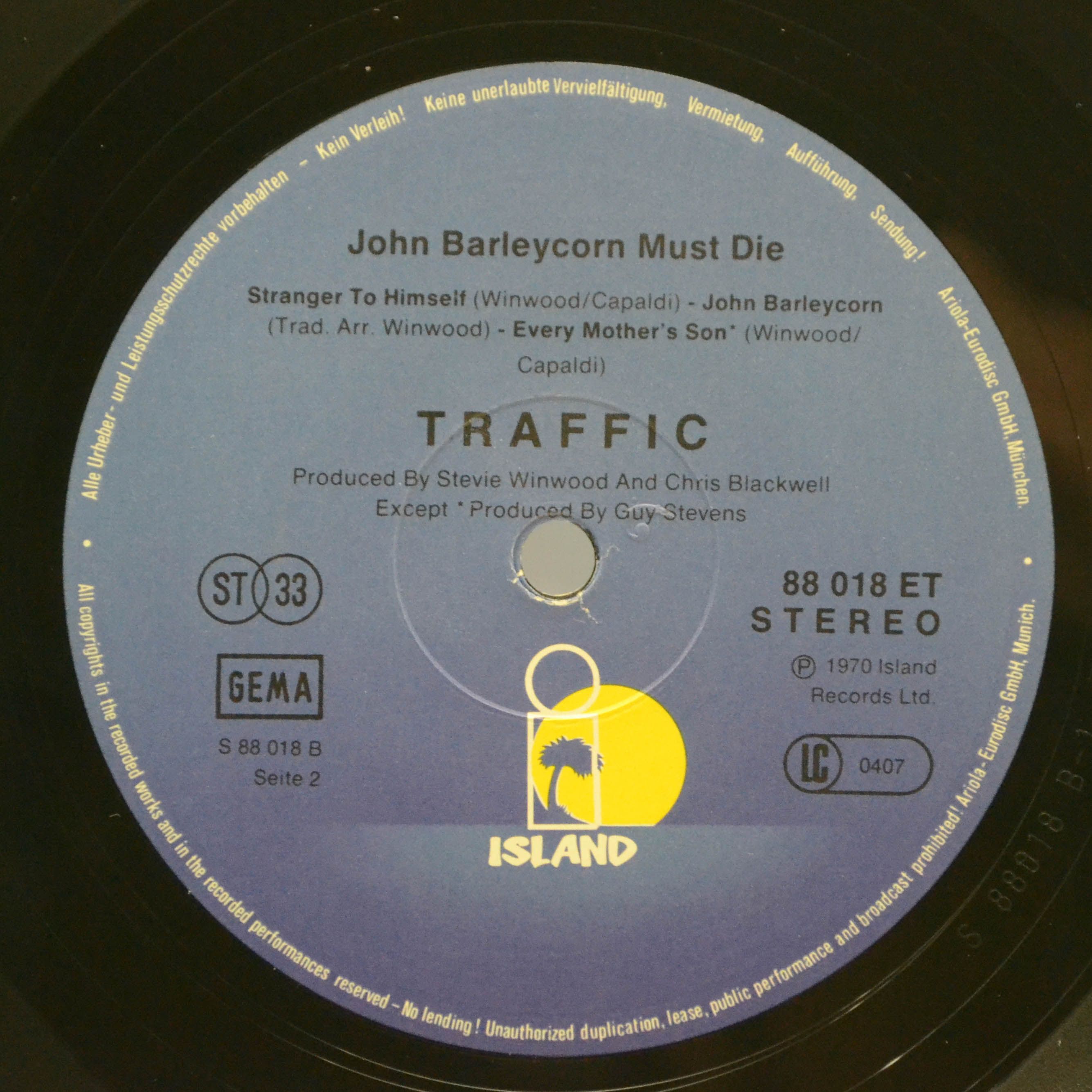 Виниловая пластинка Traffic — John Barleycorn Must Die, 1970