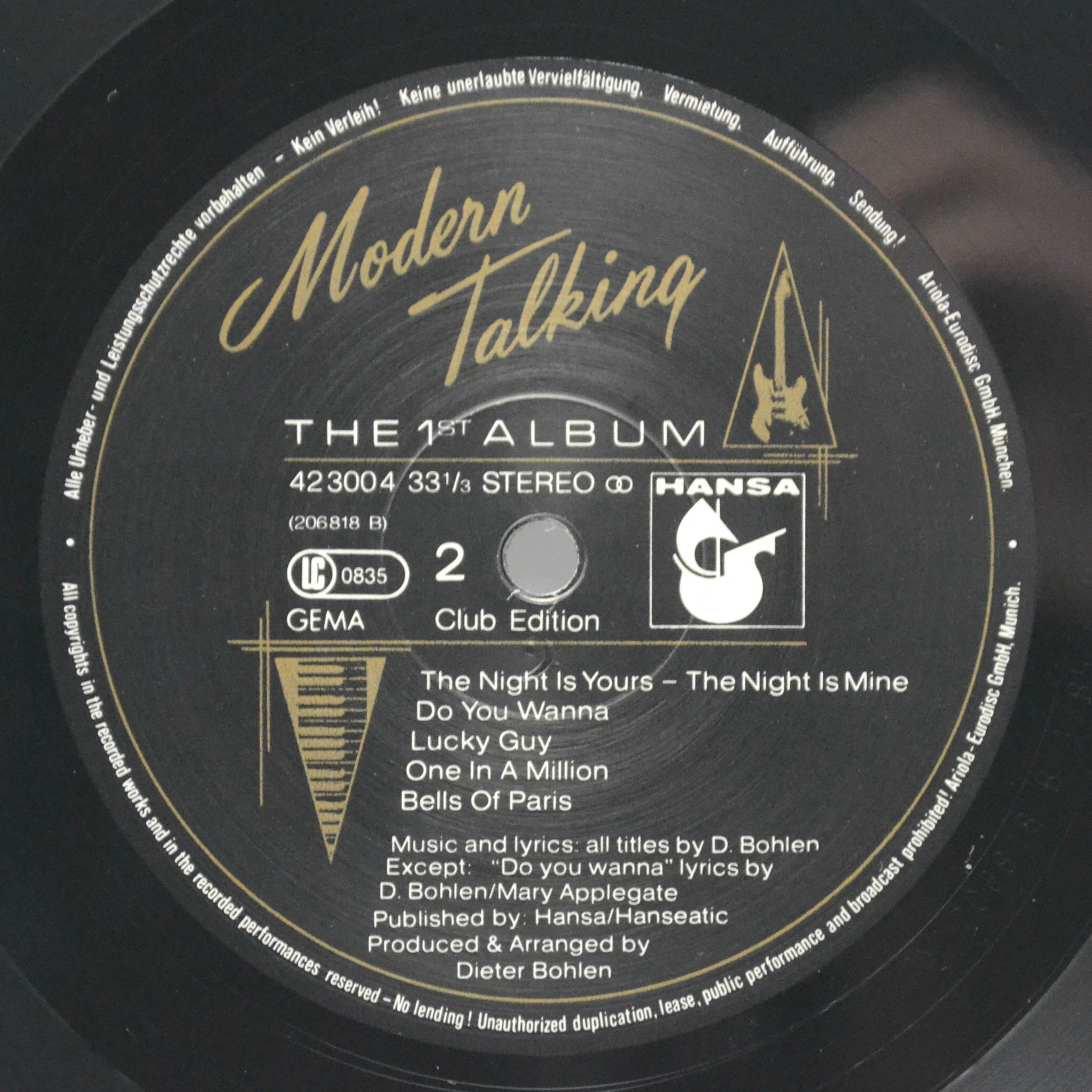 Виниловая пластинка Modern Talking — The 1st Album, 1985
