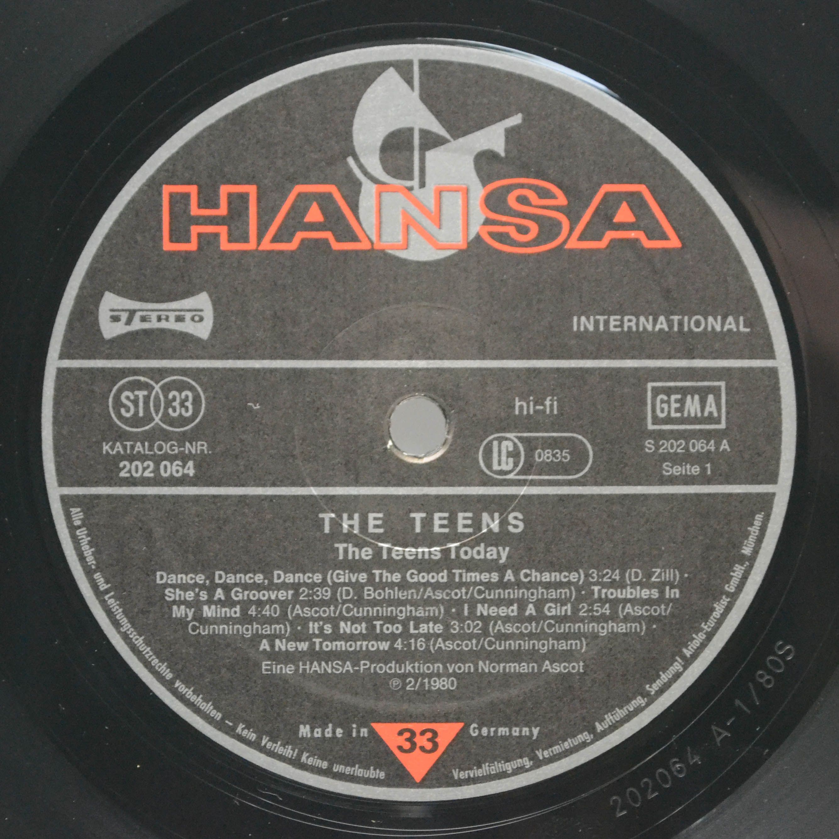 Виниловая пластинка Teens — The Teens Today, 1980