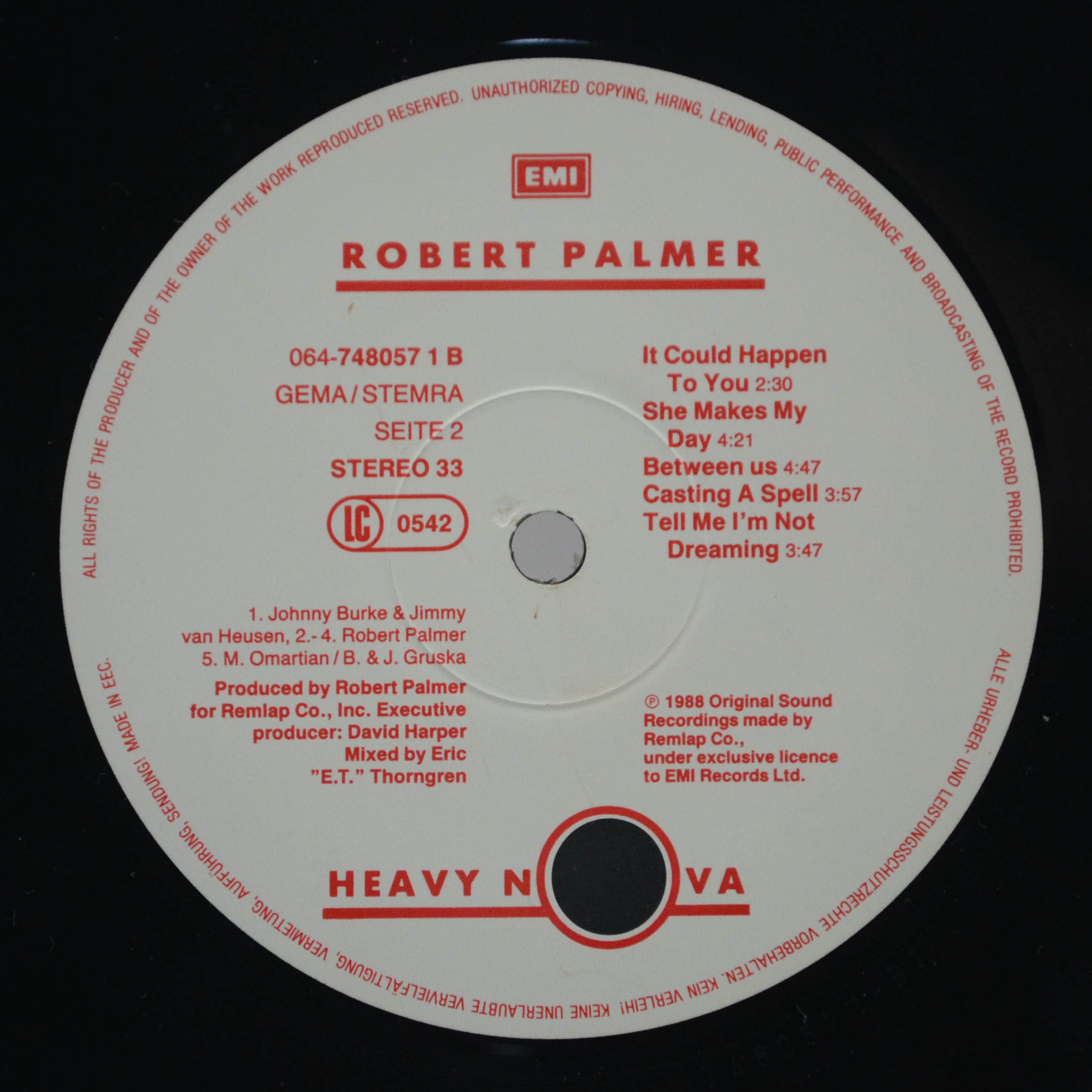 Robert Palmer — Heavy Nova, 1988