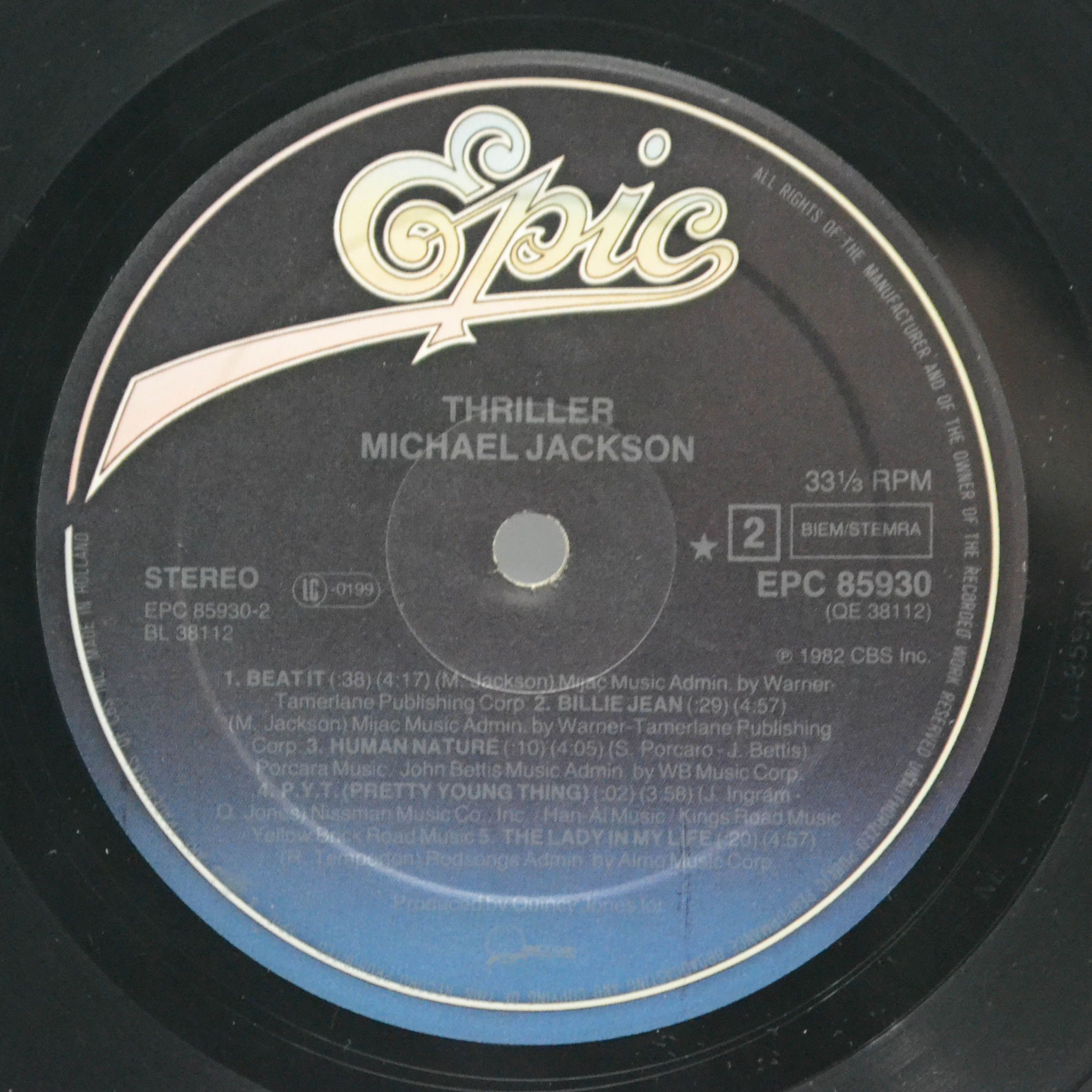 Виниловая пластинка Michael Jackson — Thriller, 1982