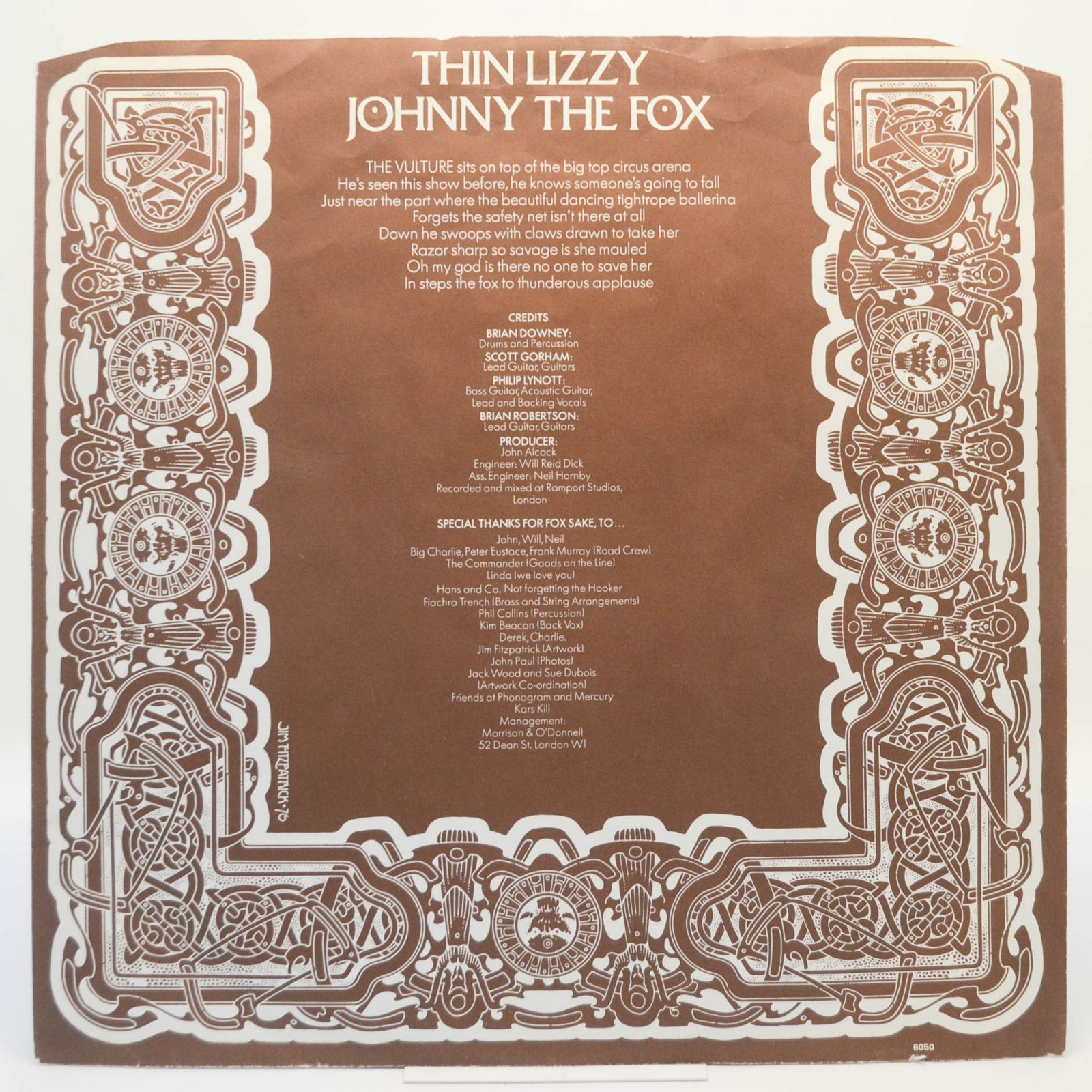 Виниловая пластинка Thin Lizzy — Johnny The Fox, 1976