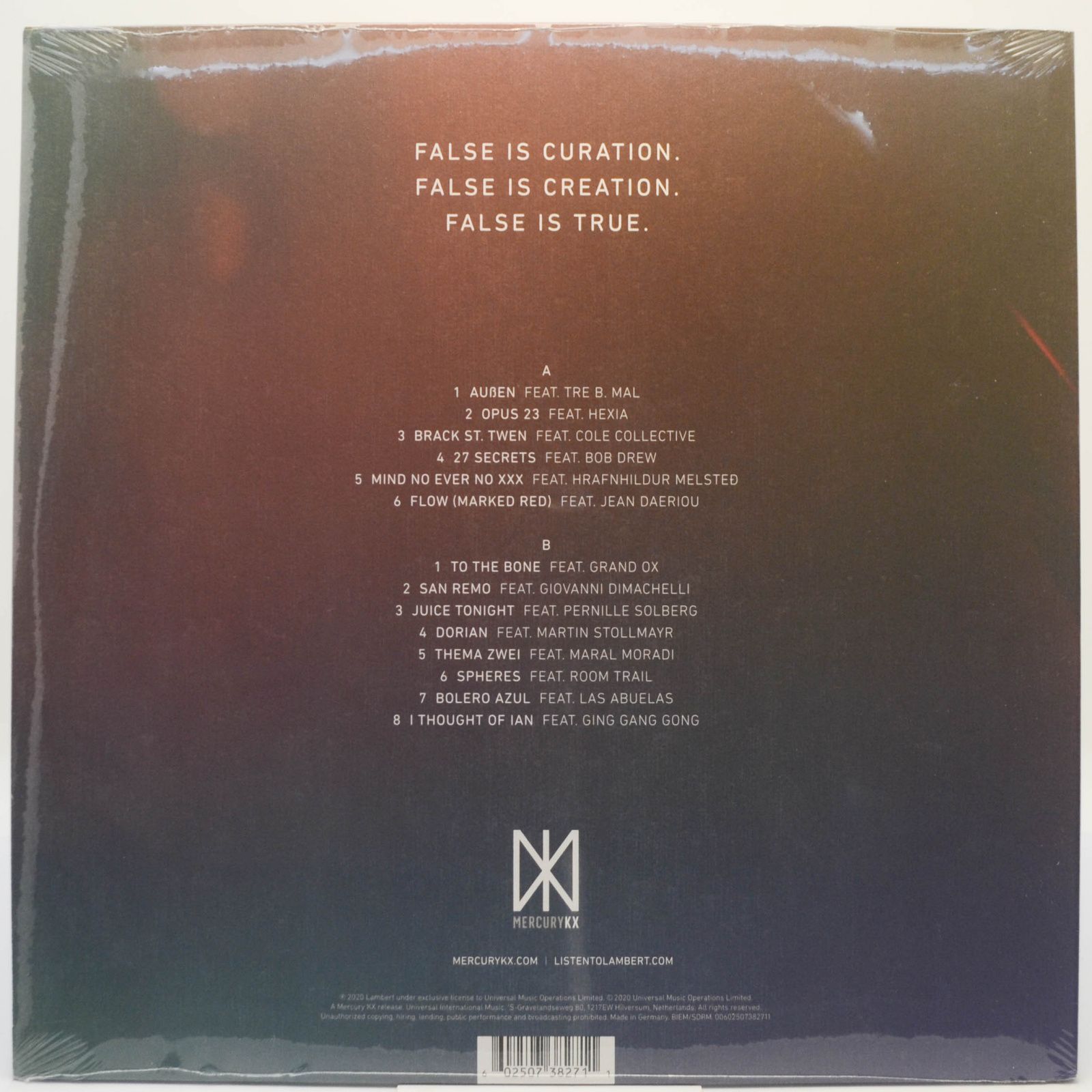 Виниловая пластинка Lambert — False, 2021