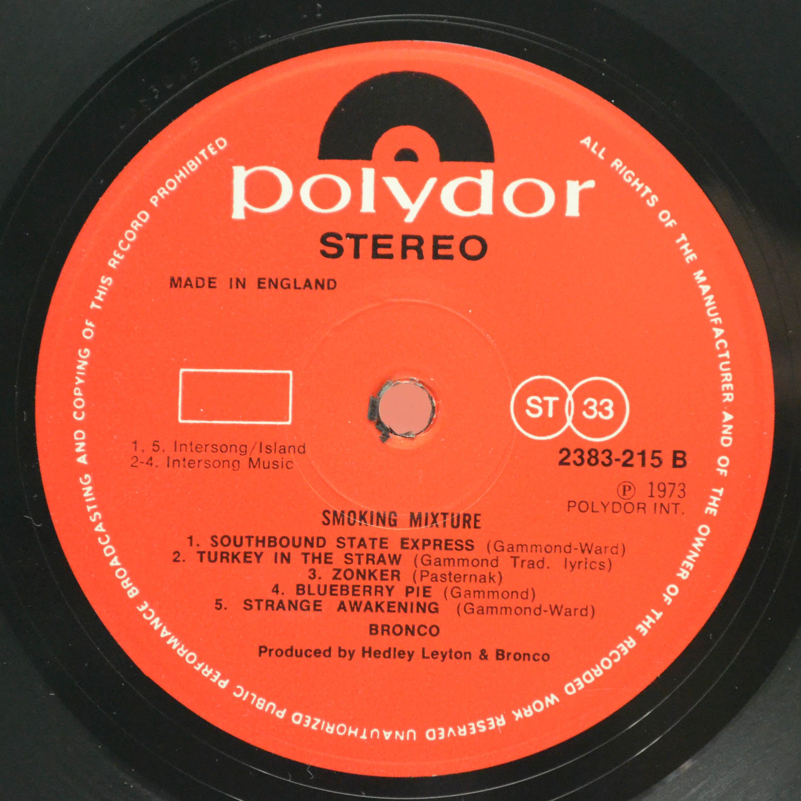 Виниловая пластинка Bronco — Smoking Mixture (1-st, UK), 1973