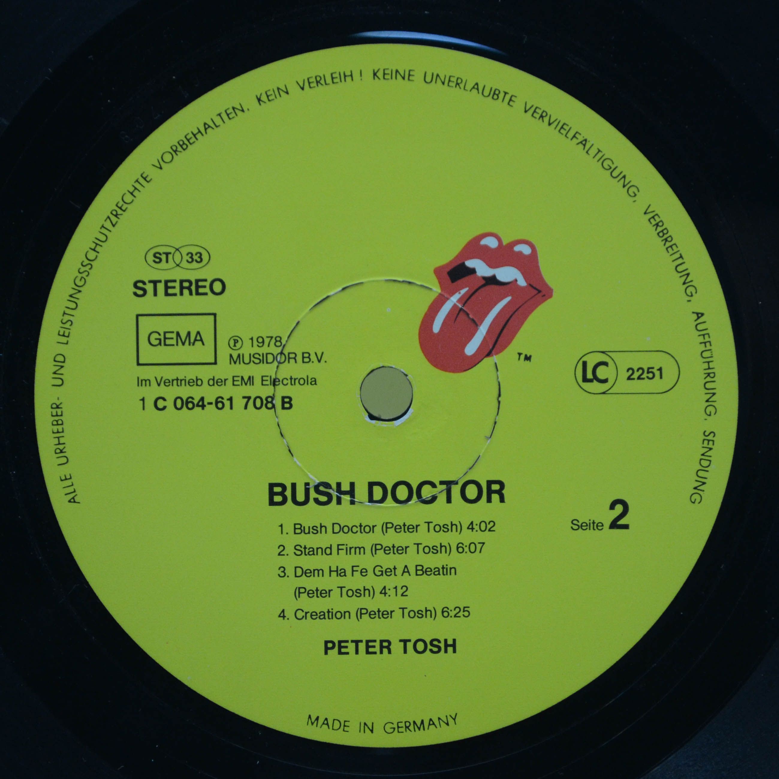 Виниловая пластинка Peter Tosh — Bush Doctor, 1978
