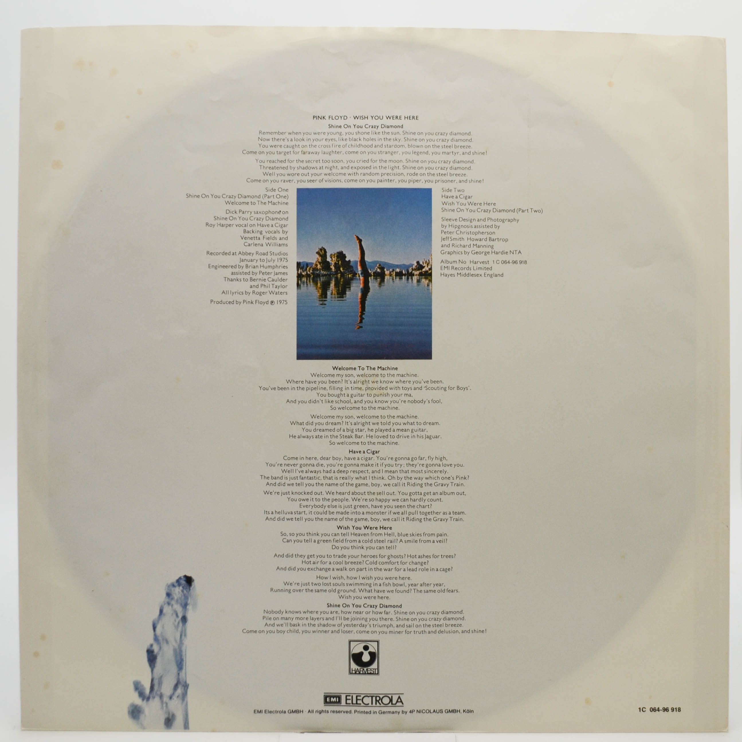 Виниловая пластинка Pink Floyd — Wish You Were Here, 1975
