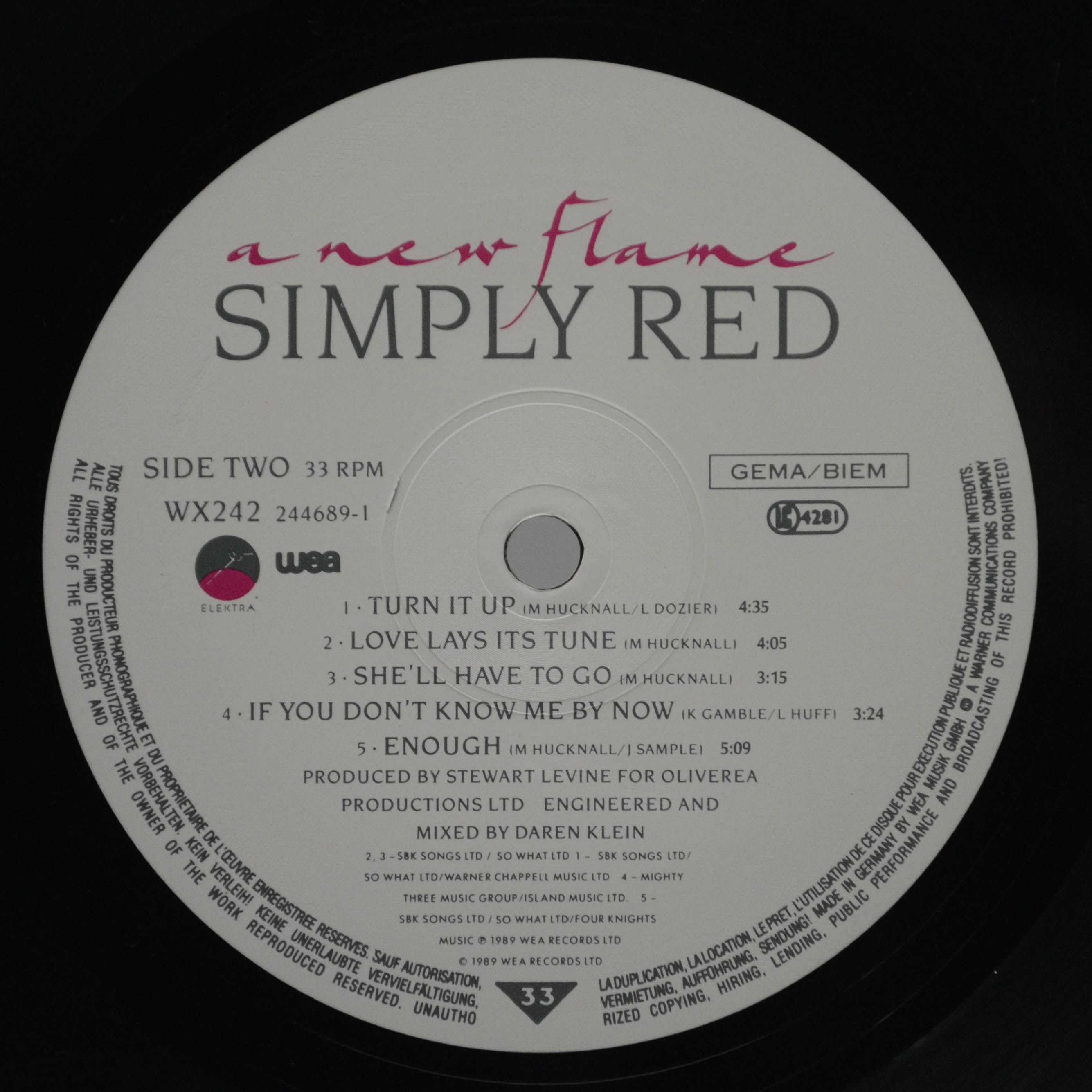 Виниловая пластинка Simply Red — A New Flame, 1989