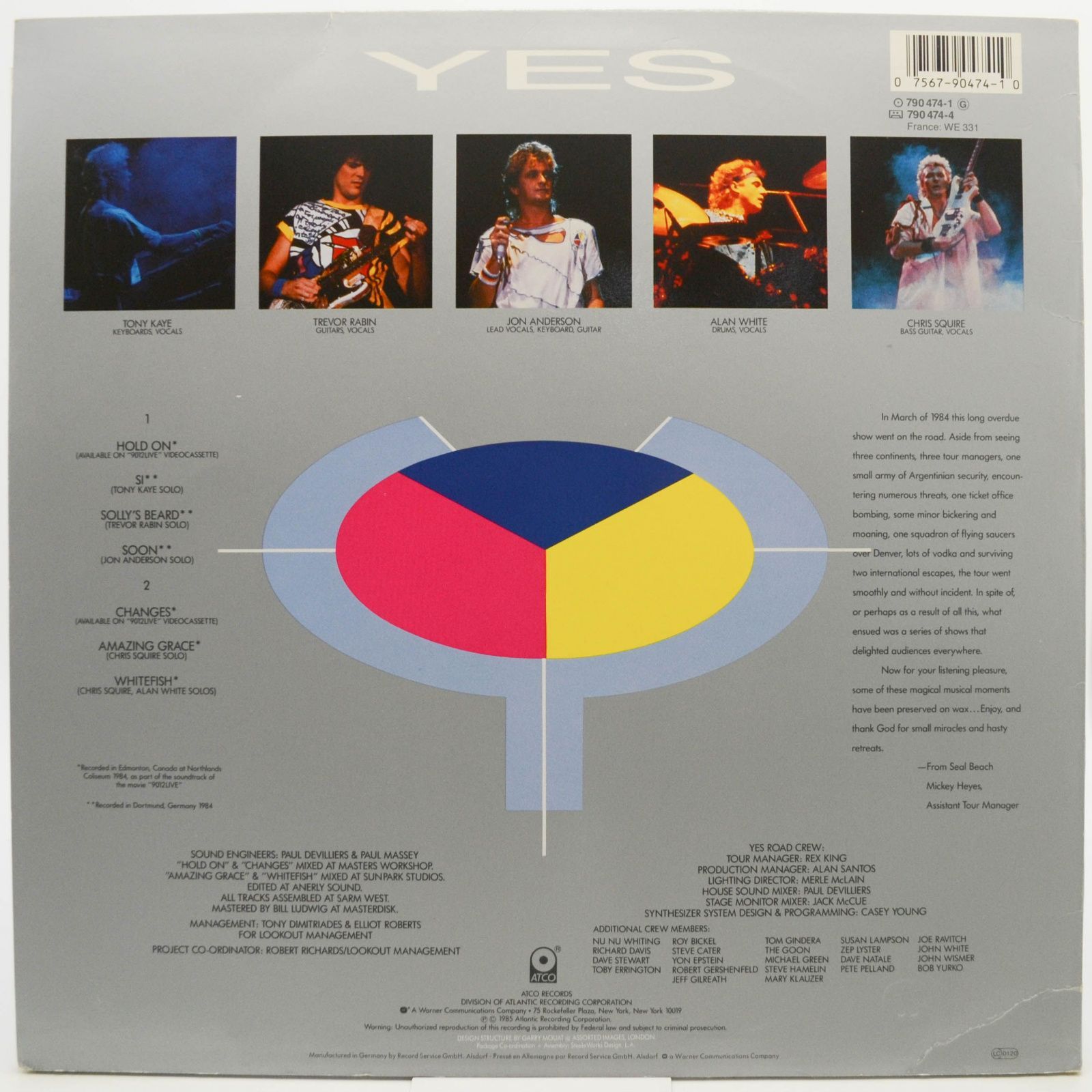 Виниловая пластинка Yes — 9012Live • The Solos, 1985