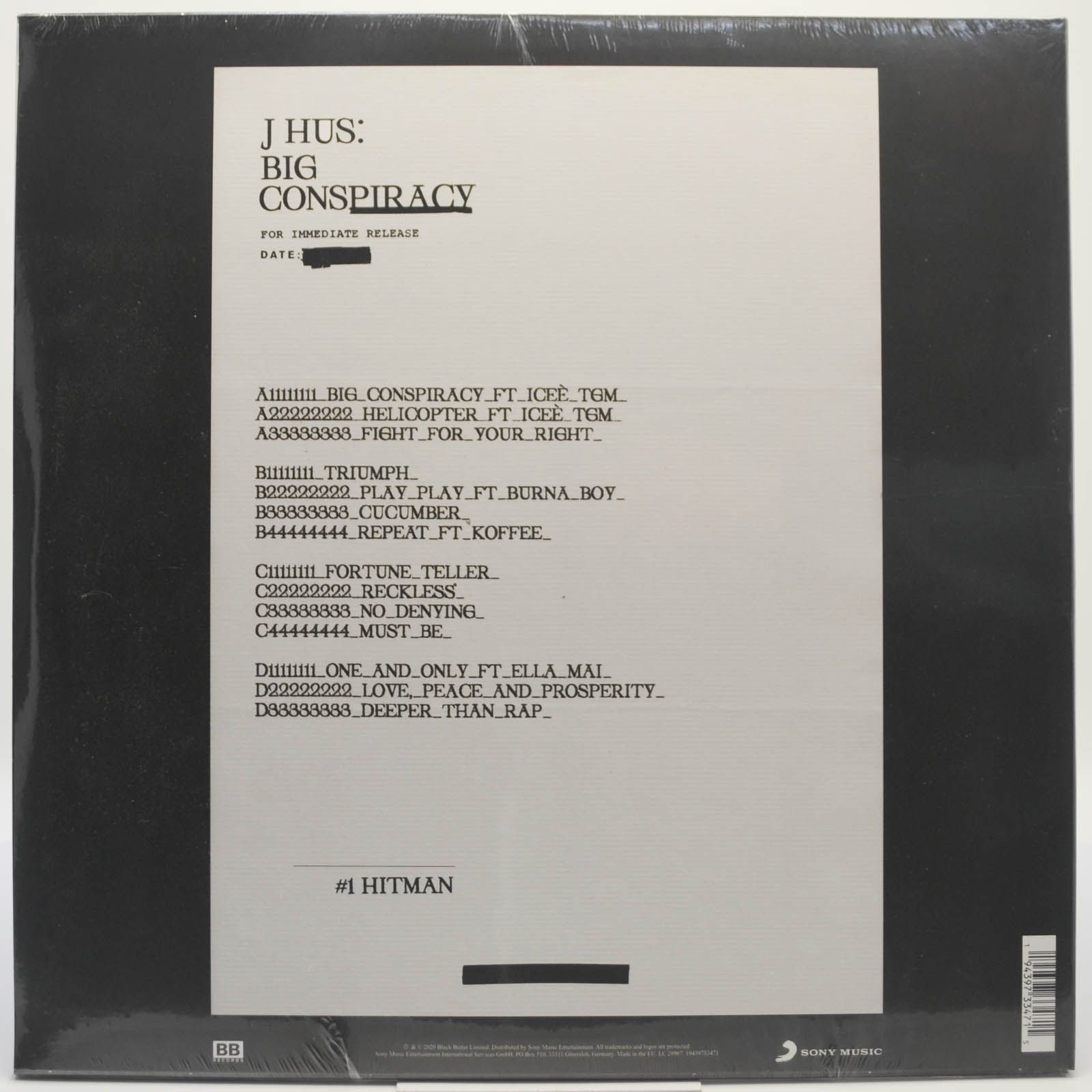 Виниловая пластинка J Hus — Big Conspiracy (2LP), 2020