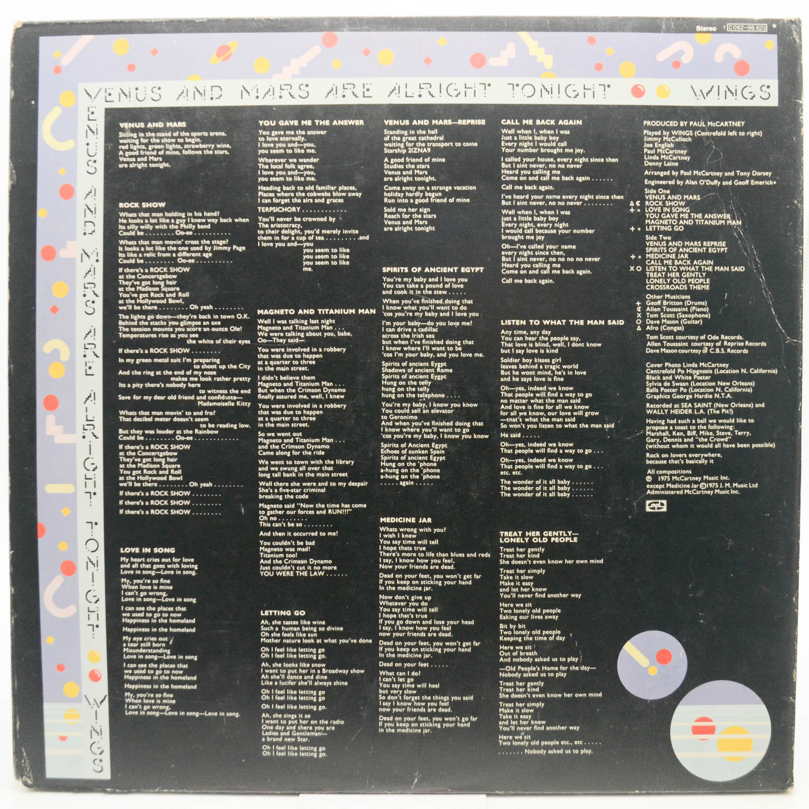 Wings — Venus And Mars (2 stickers), 1975