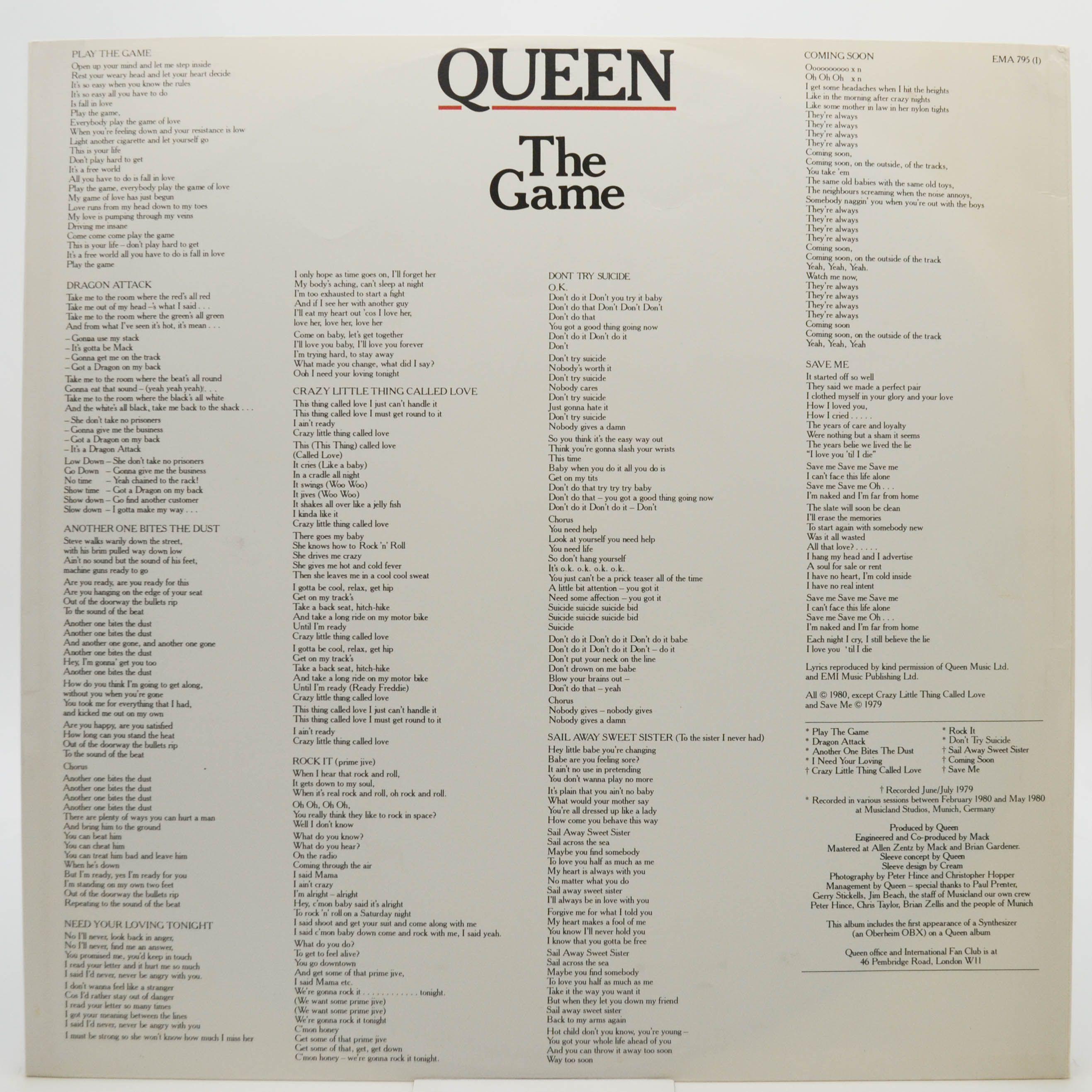 Queen — The Game, 1980