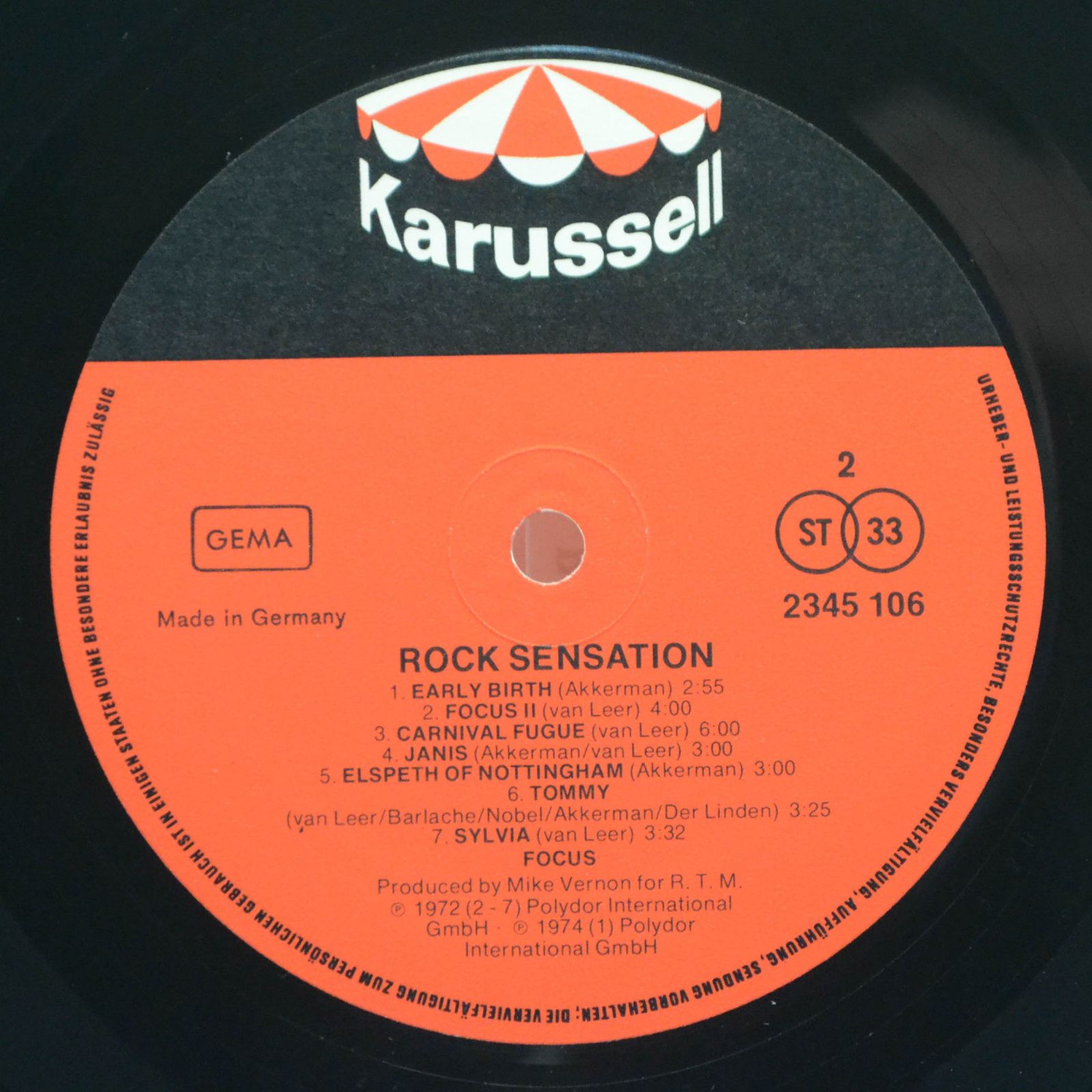 Виниловая пластинка Focus — The Greatest Rock Sensation, 1975
