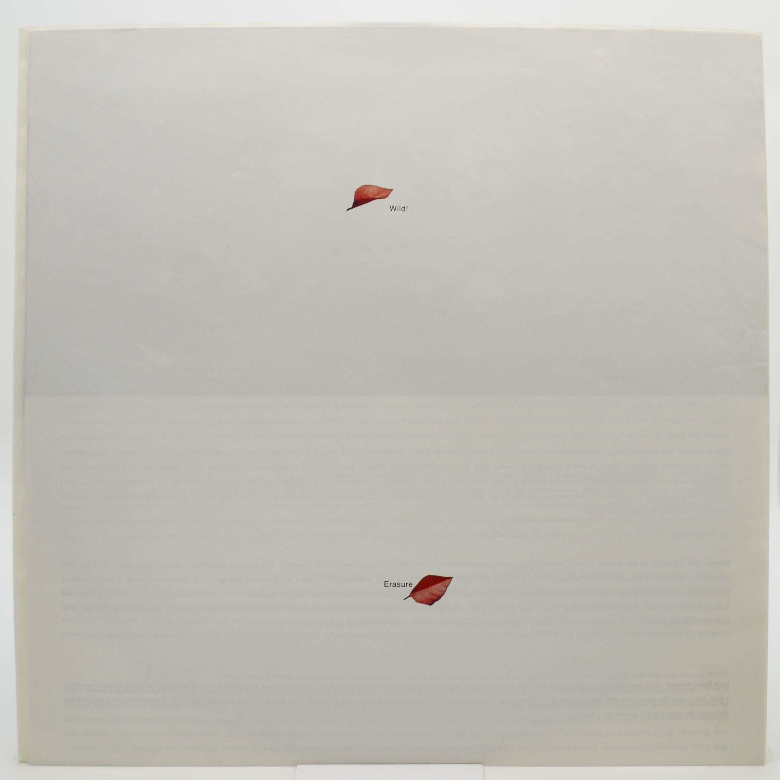 Erasure — Wild (1-st, UK), 1989