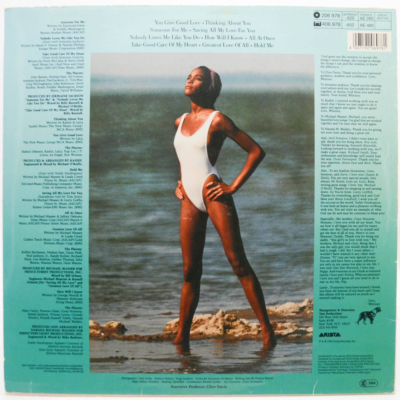 Виниловая пластинка Whitney Houston — Whitney Houston, 1986
